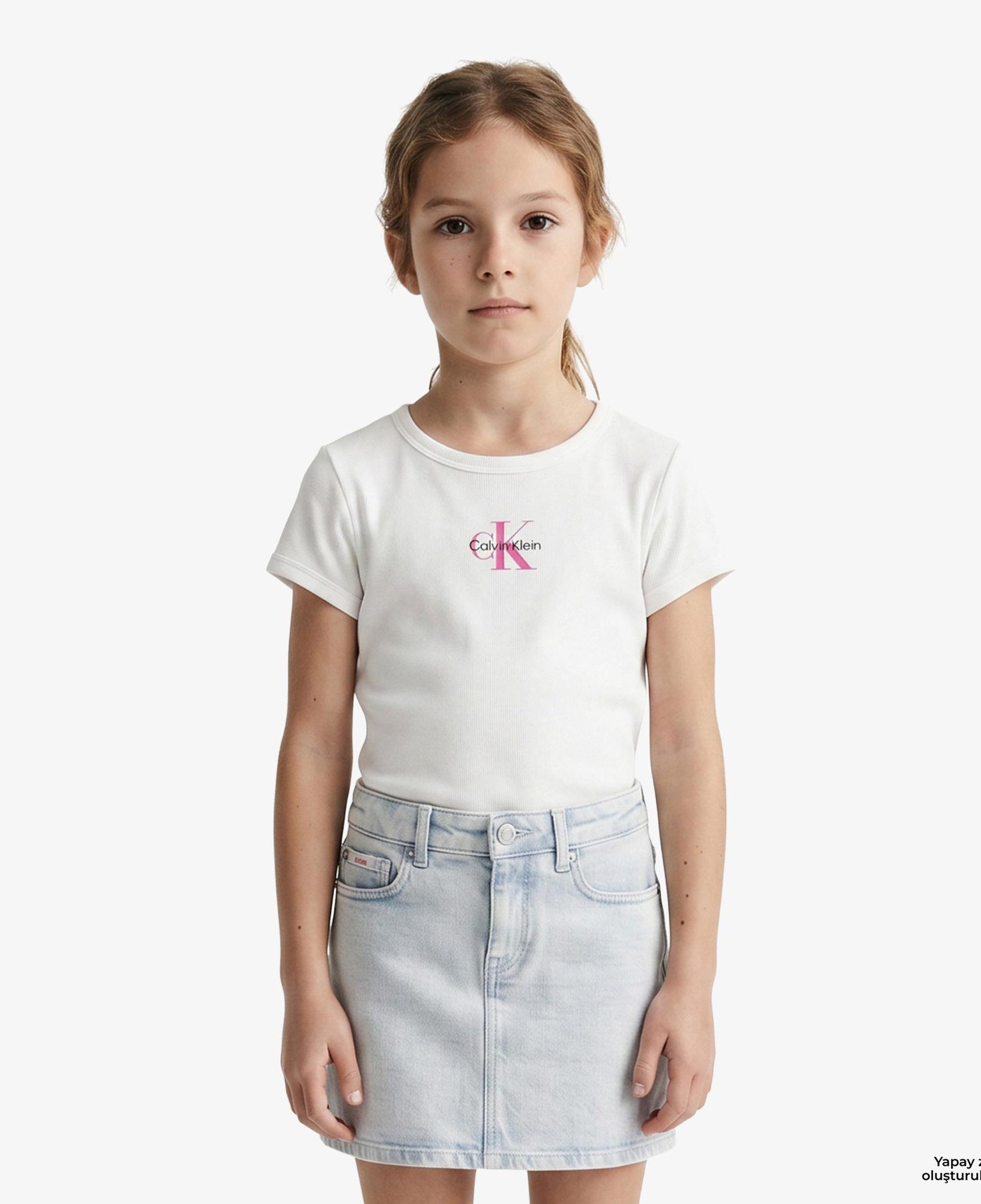 Calvin Klein Monologo Baby Çocuk Beyaz T-Shirt