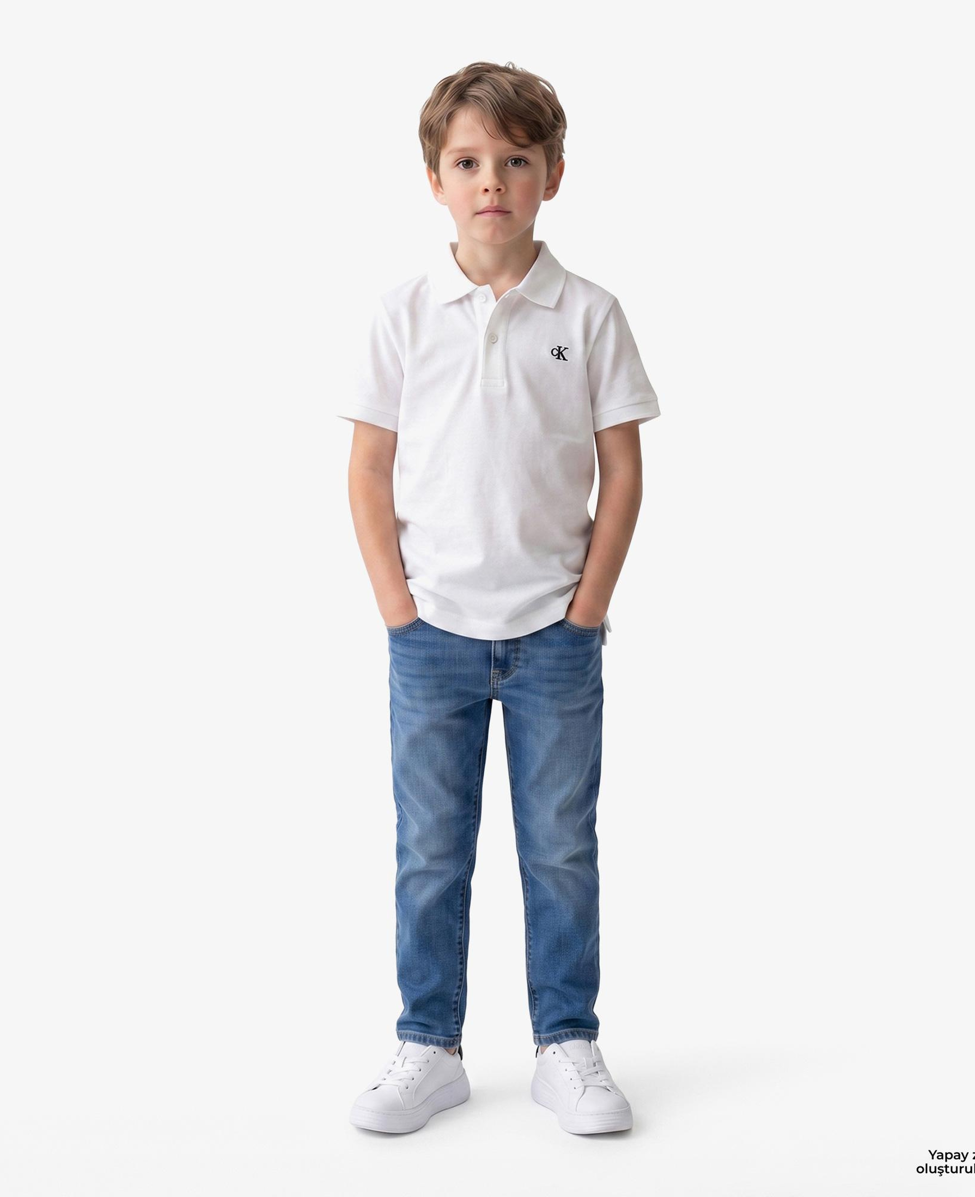 Calvin Klein Solid Çocuk Beyaz Polo