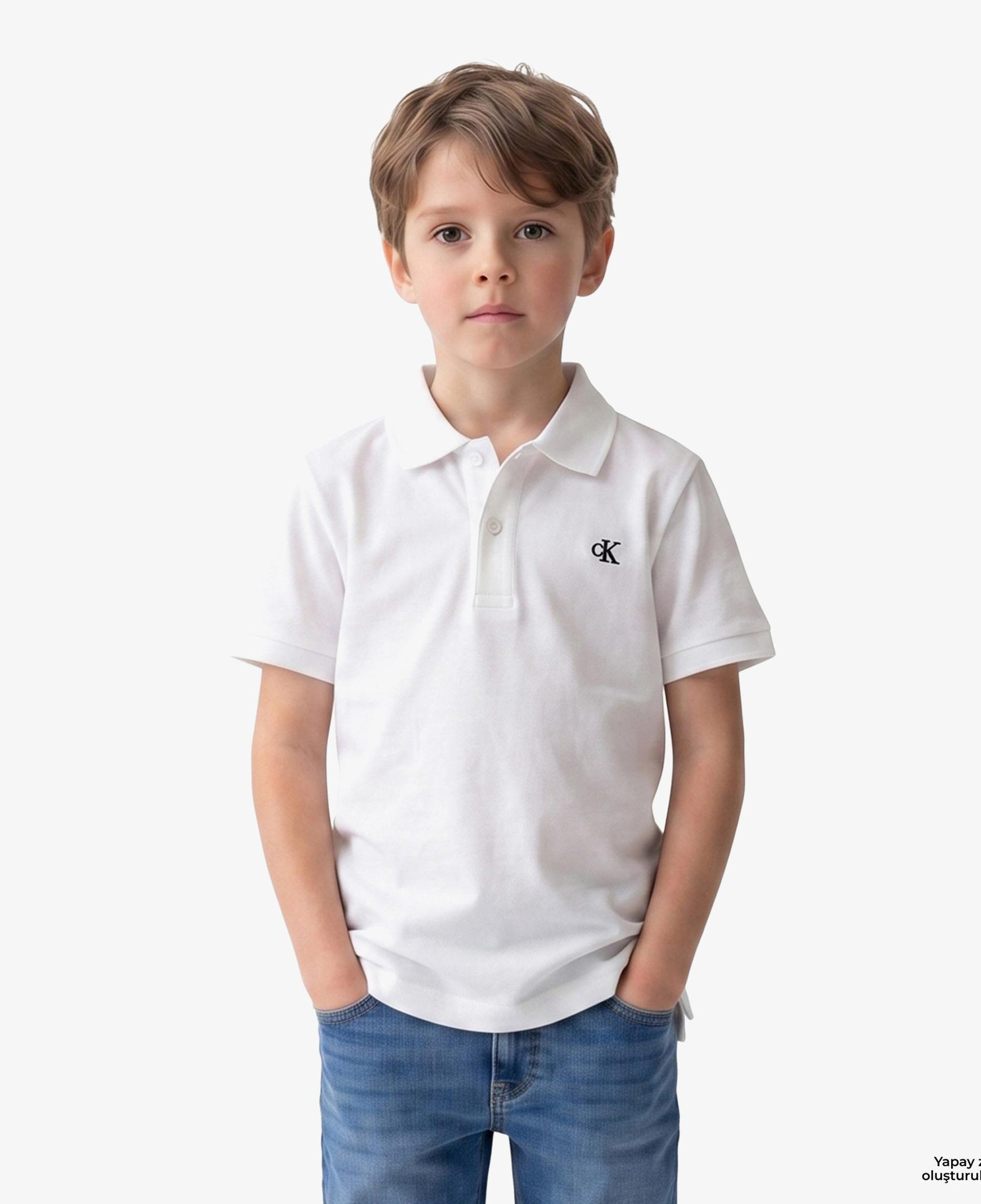 Calvin Klein Solid Çocuk Beyaz Polo