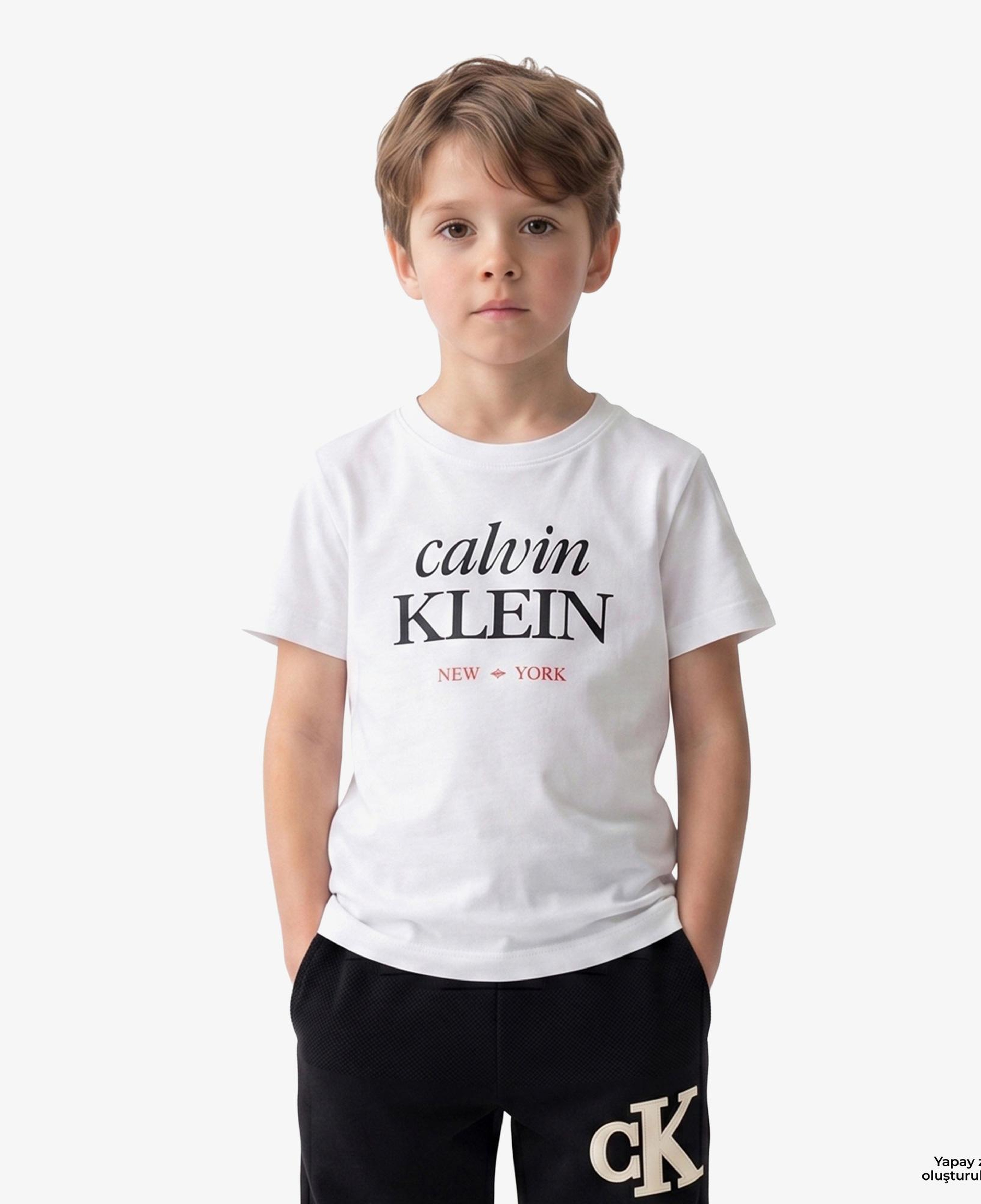 Calvin Klein Logo Çocuk Beyaz T-Shirt