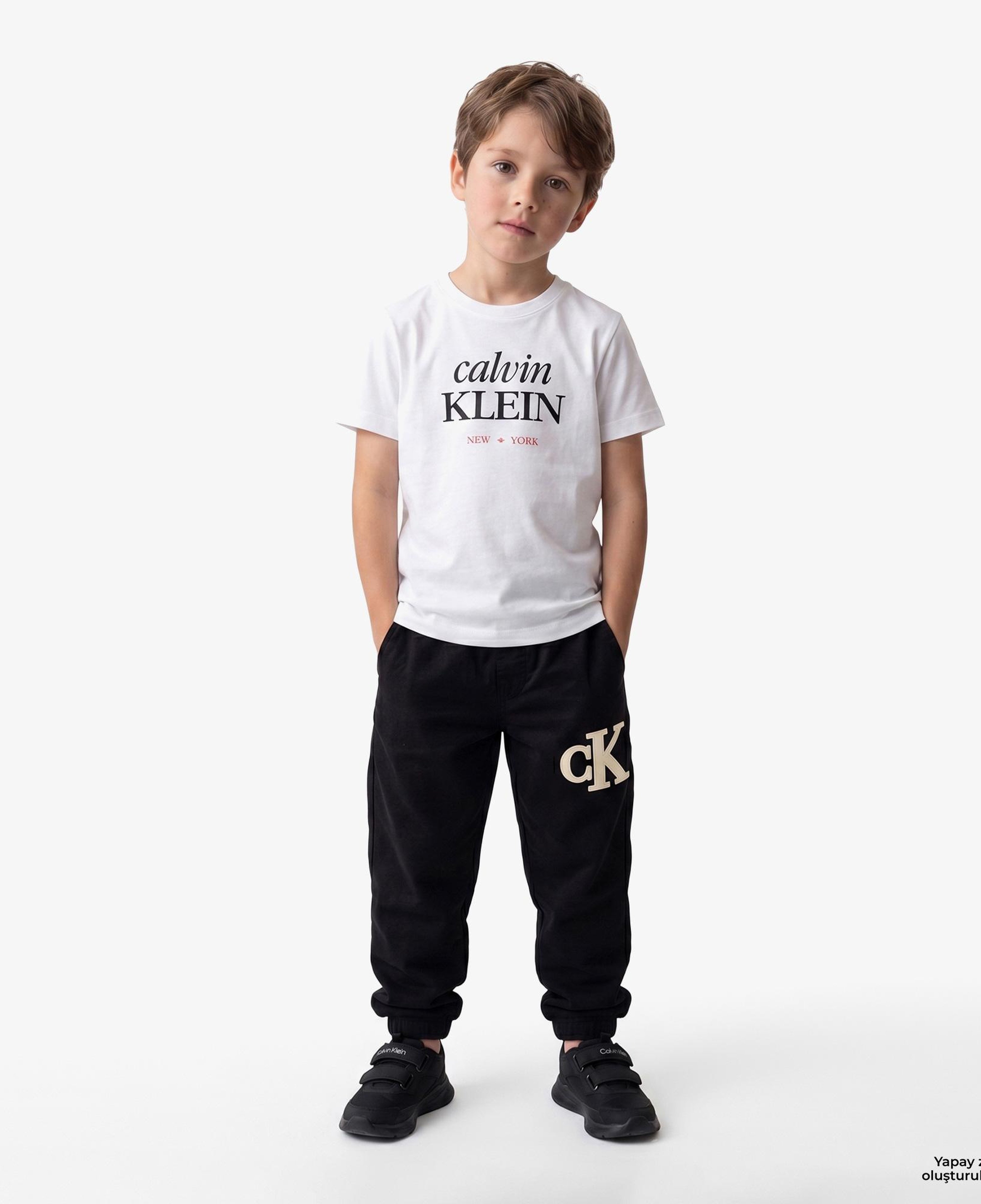 Calvin Klein Logo Çocuk Beyaz T-Shirt