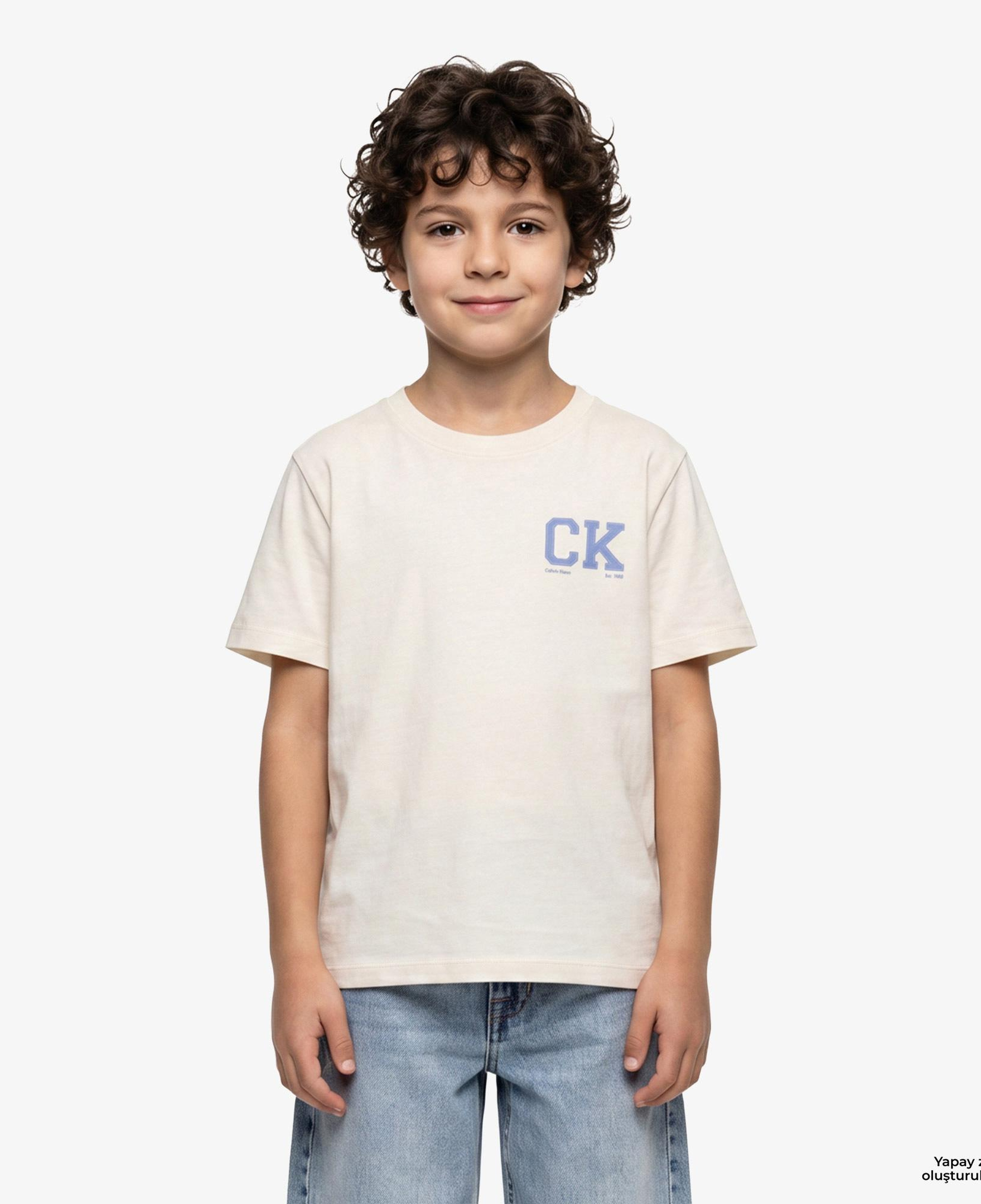 Calvin Klein Chest Logo Çocuk Sarı T-Shirt