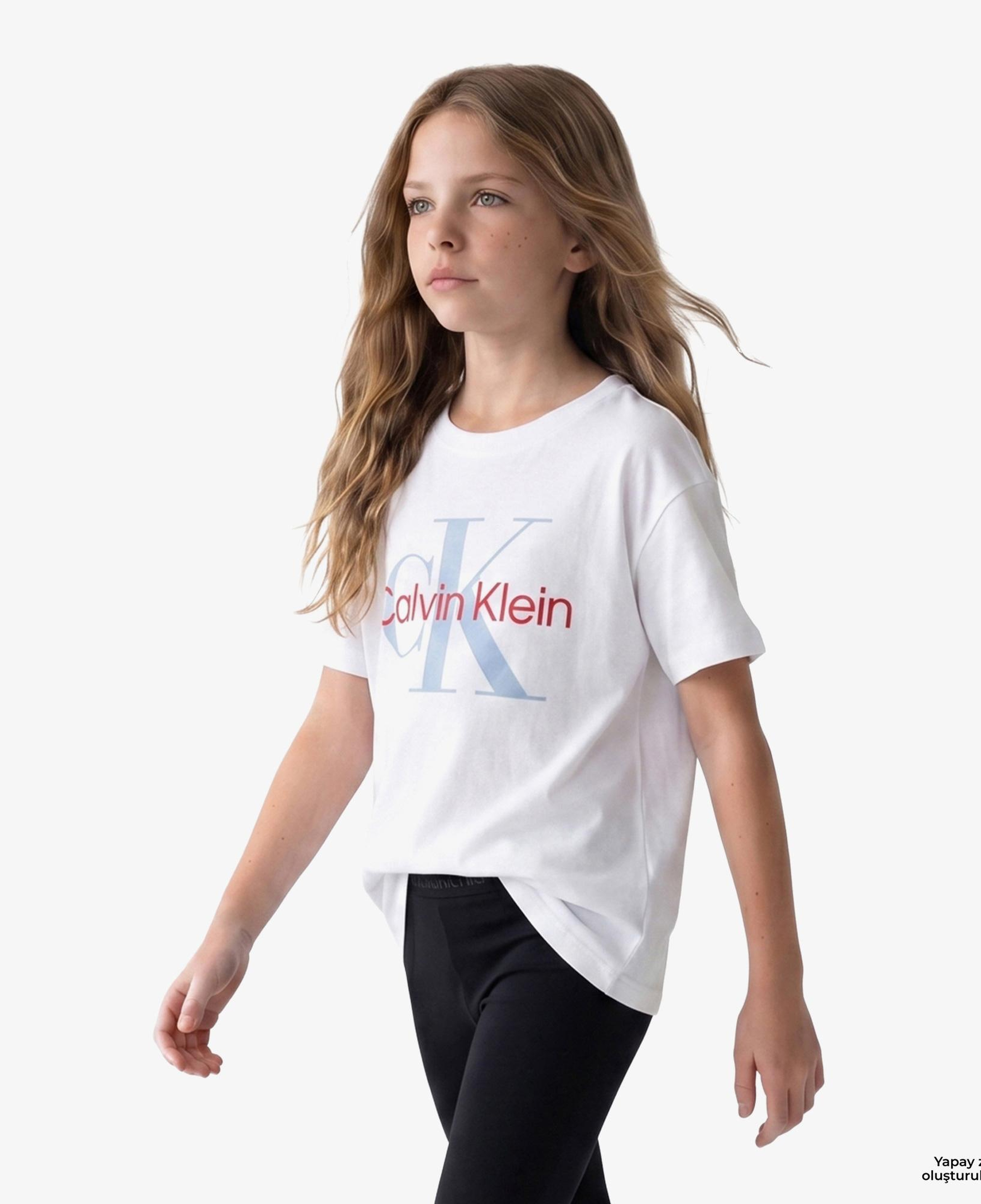 Calvin Klein Seasonal Monologo Çocuk Beyaz T-Shirt