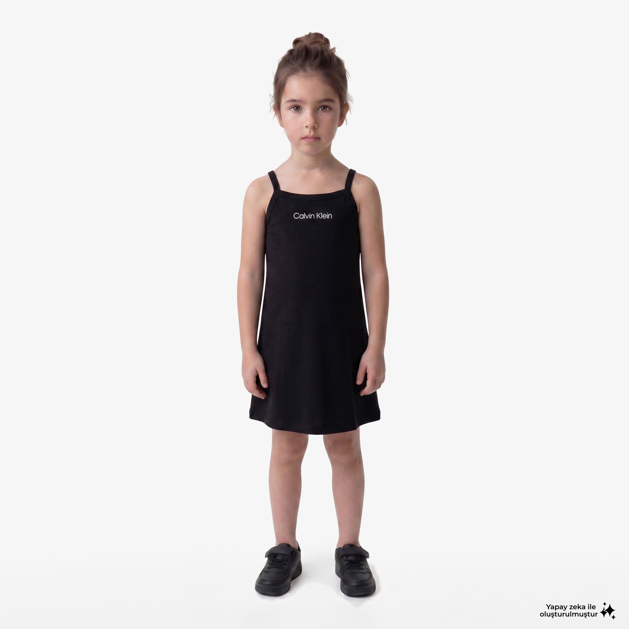 Calvin Klein Strap Punto Çocuk Siyah Elbise