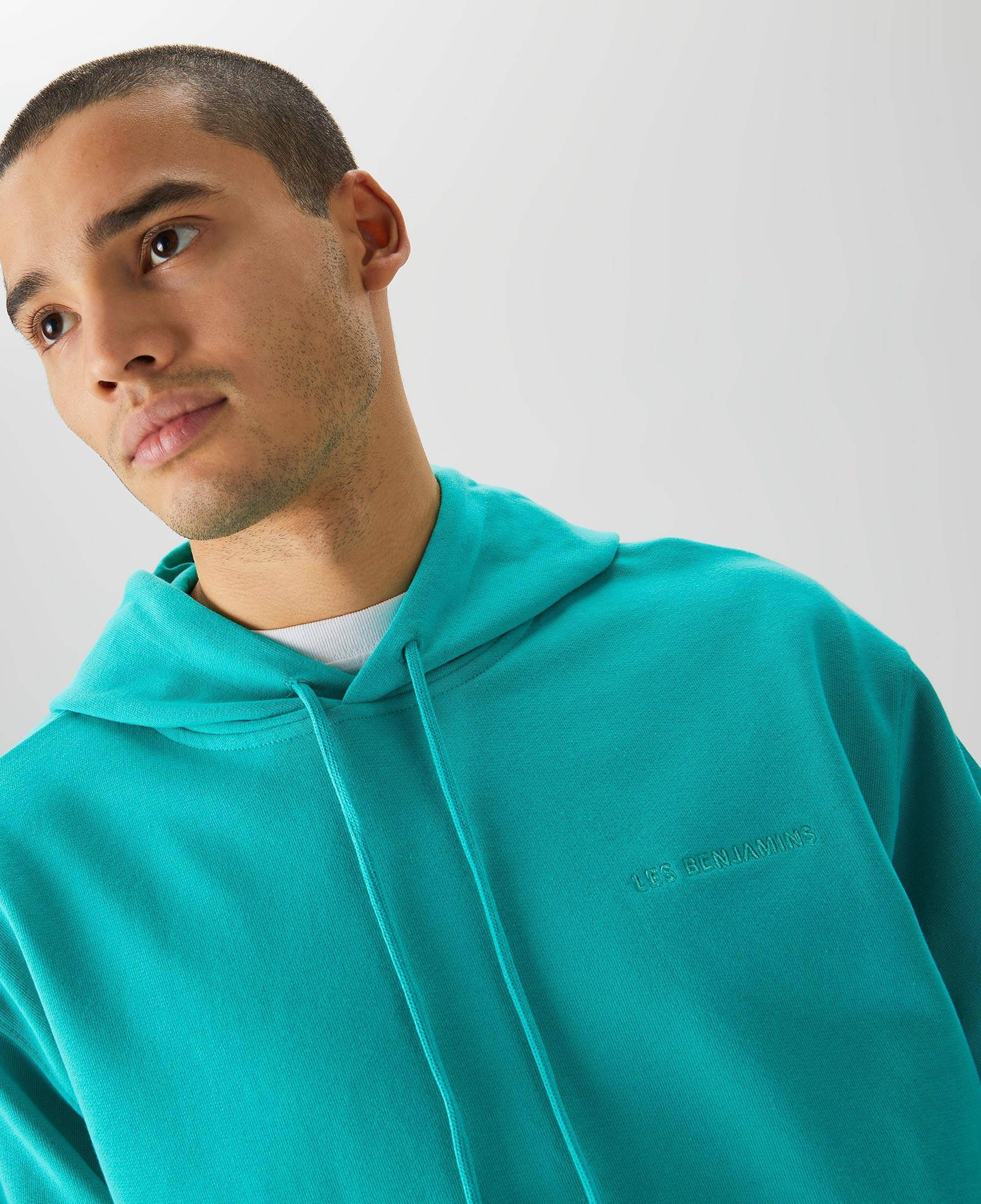 Les Benjamins Essential Erkek Mavi Hoodie