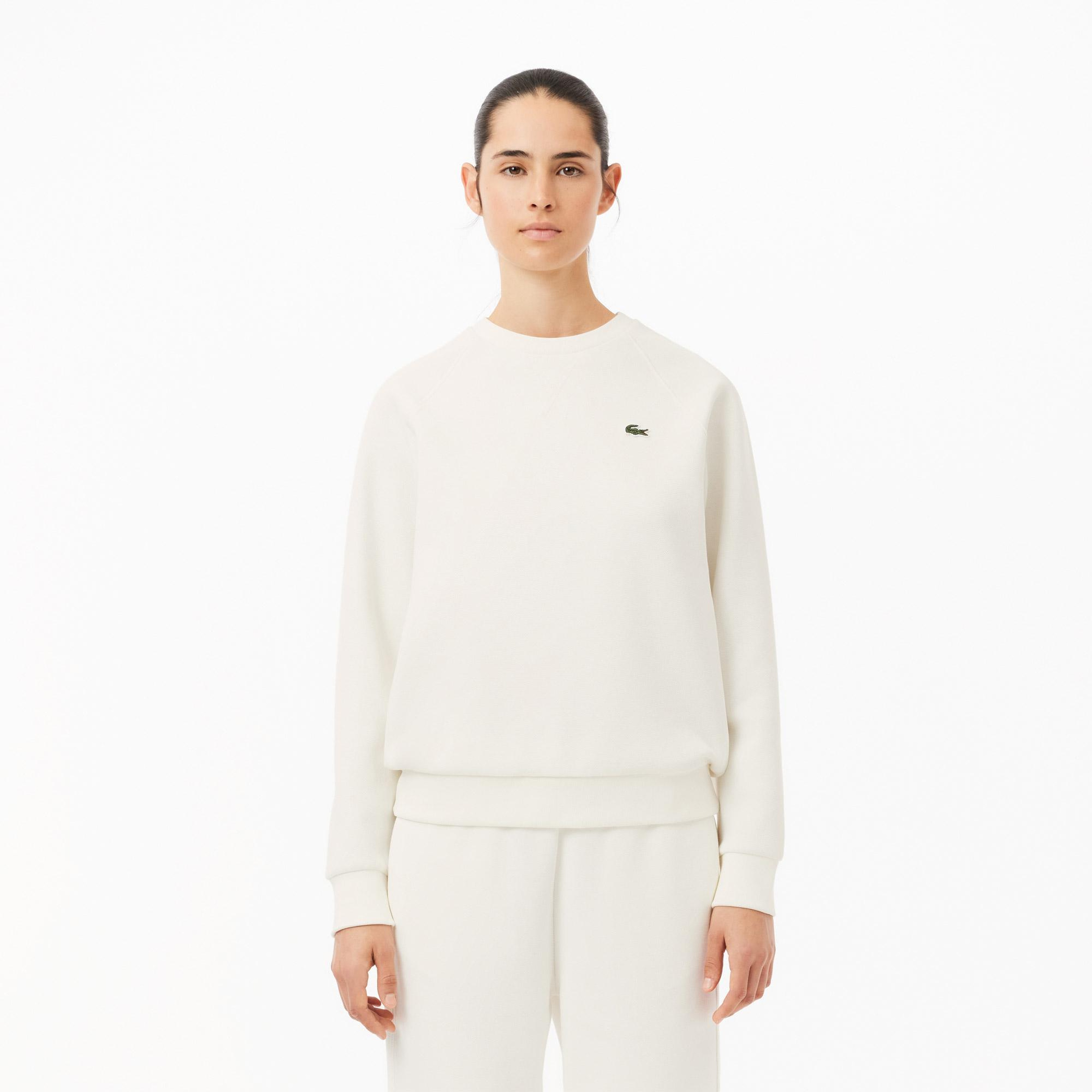 Kadın Regular Fit Bisiklet Yaka Beyaz Sweatshirt