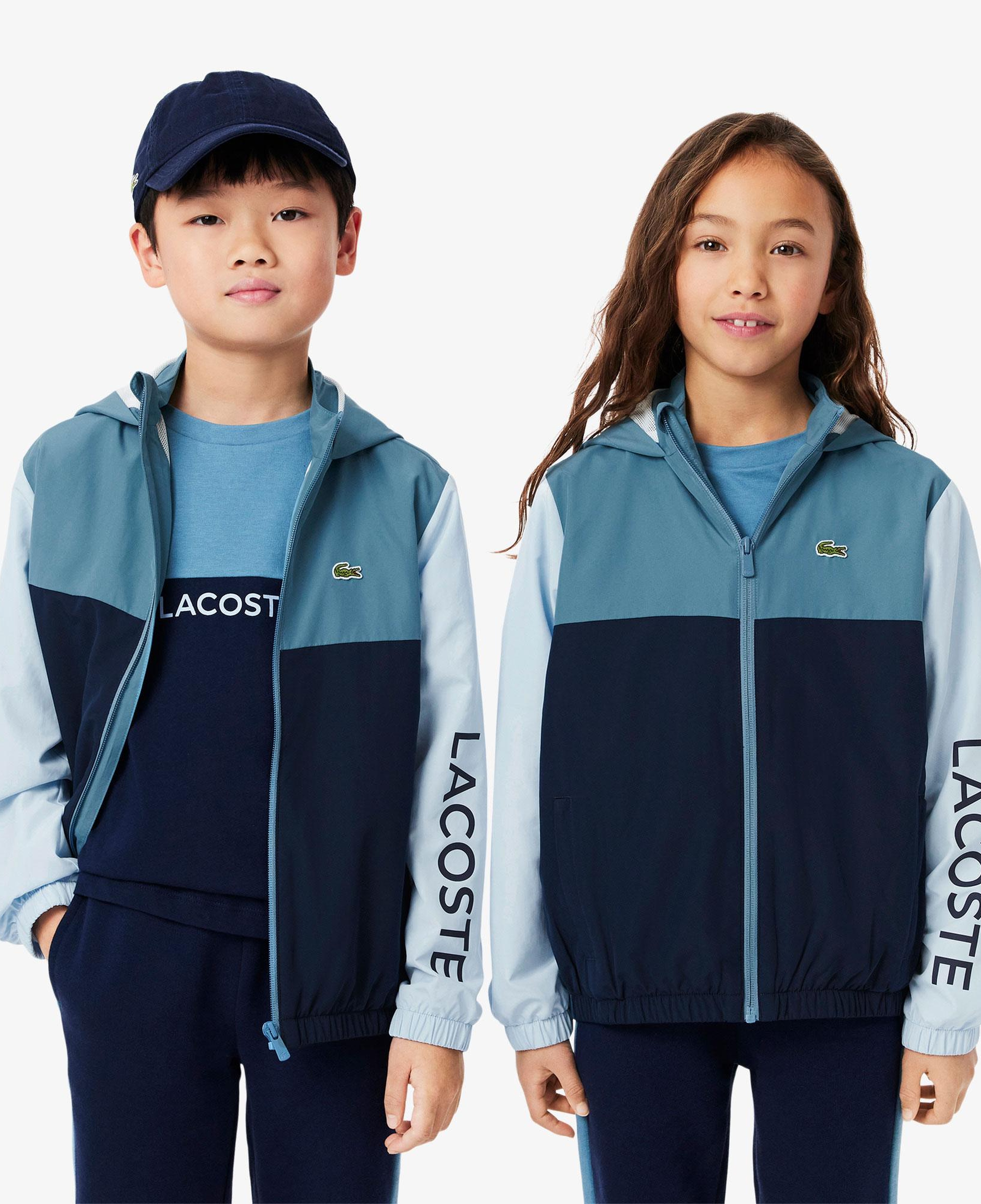 Lacoste Çocuk Kapüşonlu Renk Bloklu Lacivert Ceket