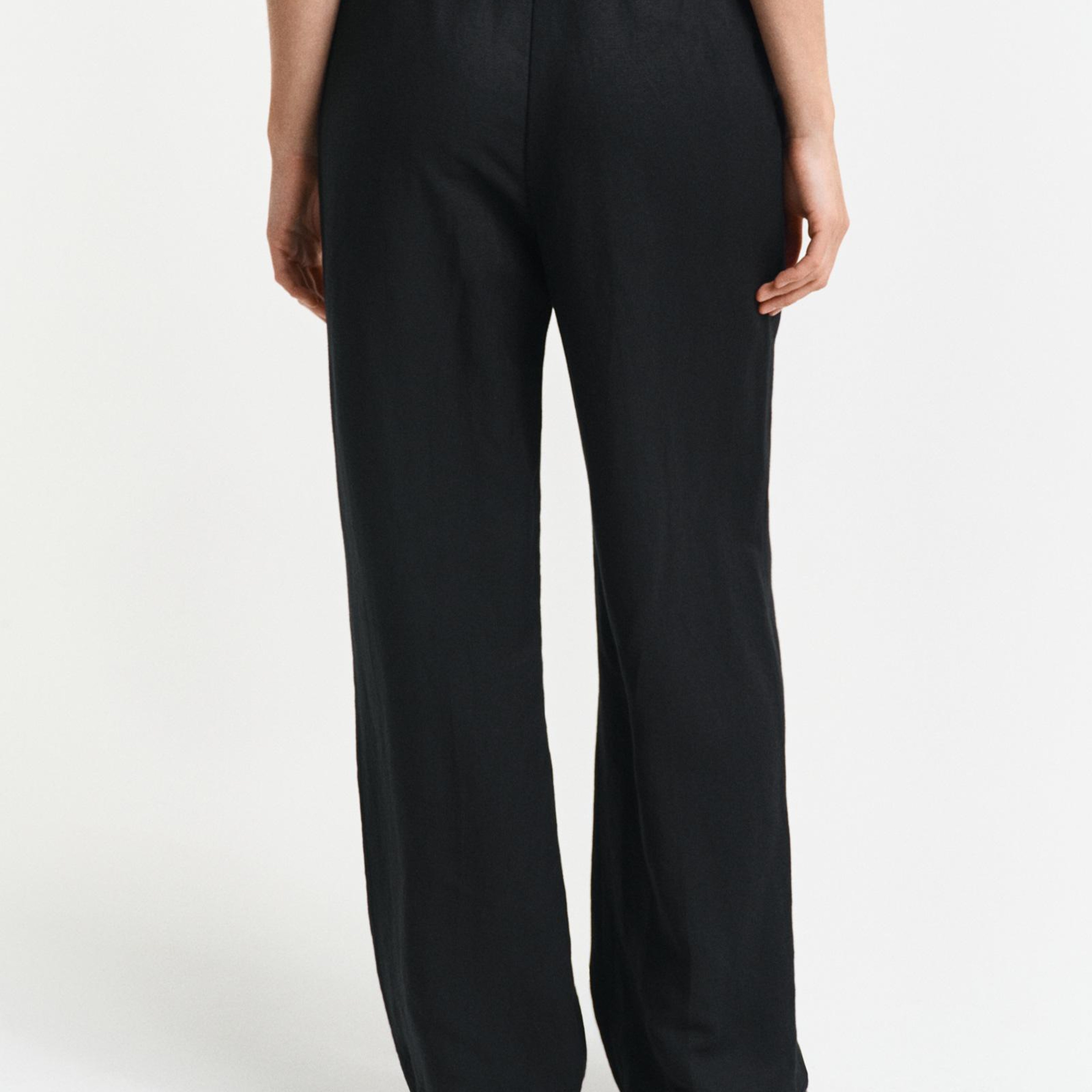 GANT Kadın Siyah Relaxed Fit Pantolon