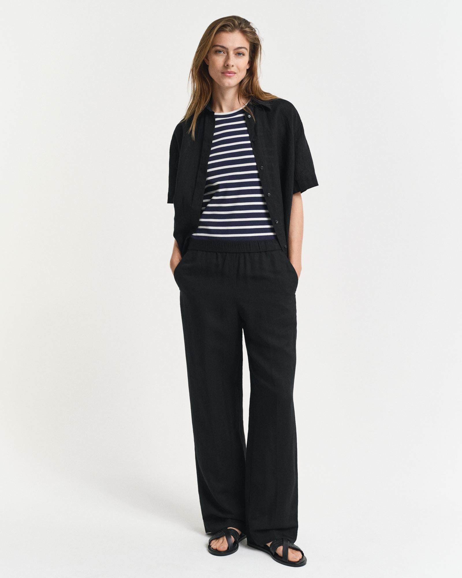 GANT Kadın Siyah Relaxed Fit Pantolon