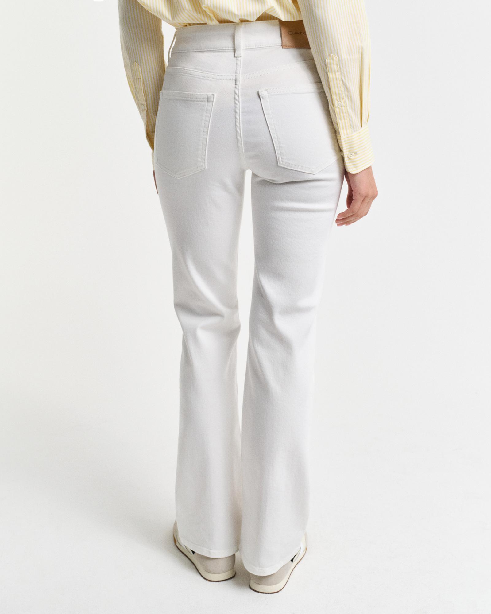GANT Kadın Krem Slim Fit Pantolon