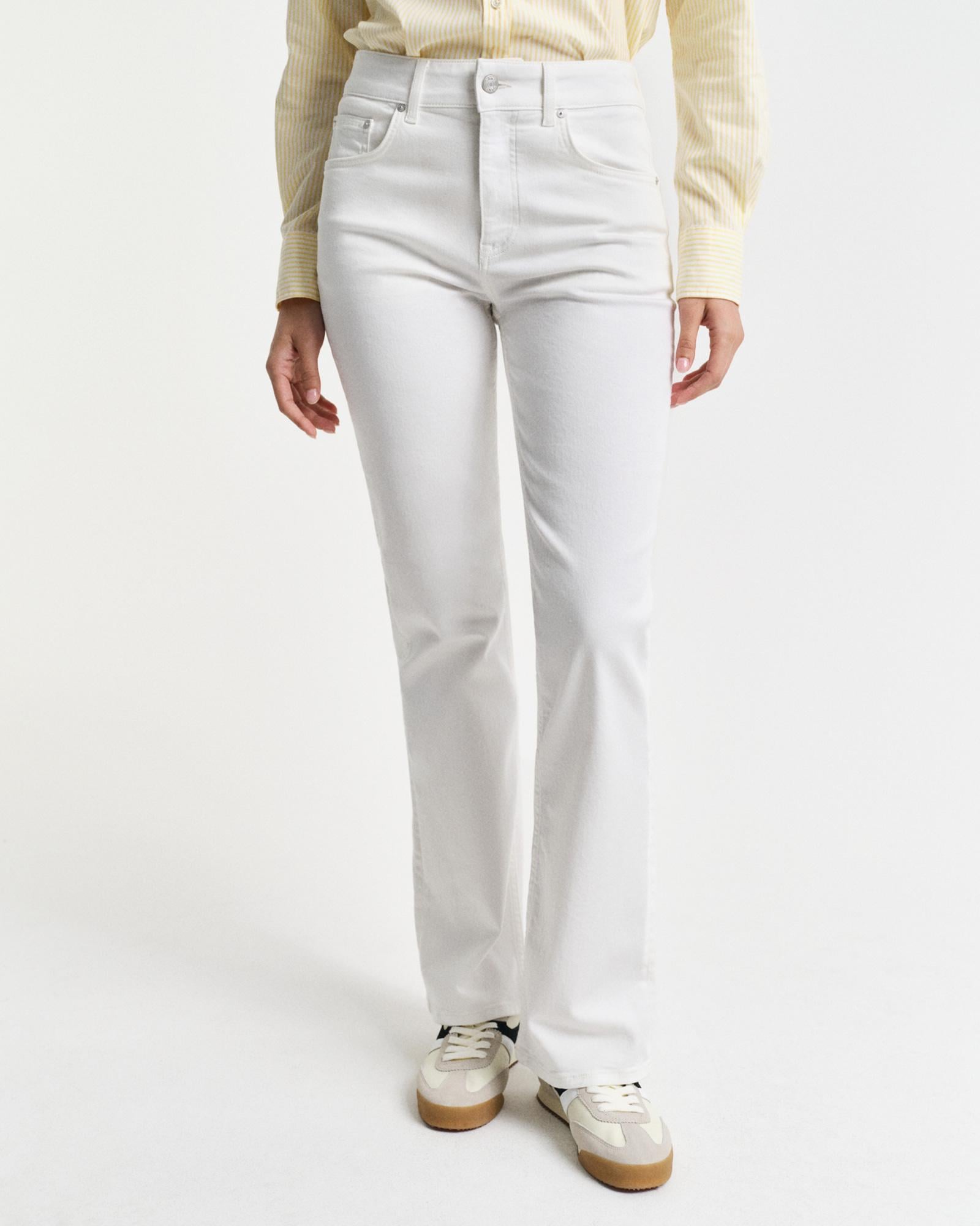 GANT Kadın Krem Slim Fit Pantolon