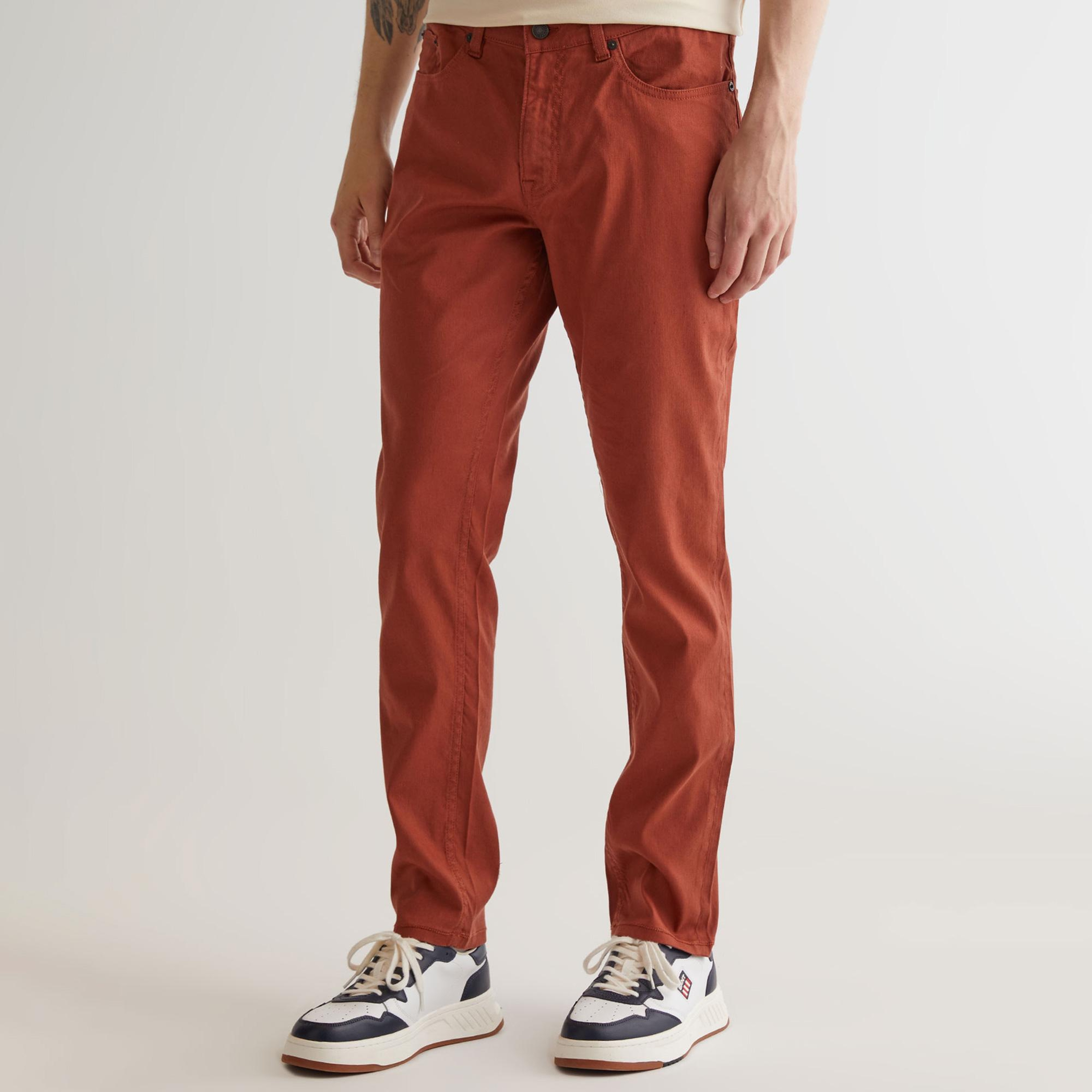GANT Erkek Kahverengi Slim Fit Keten Karışımlı Pantolon