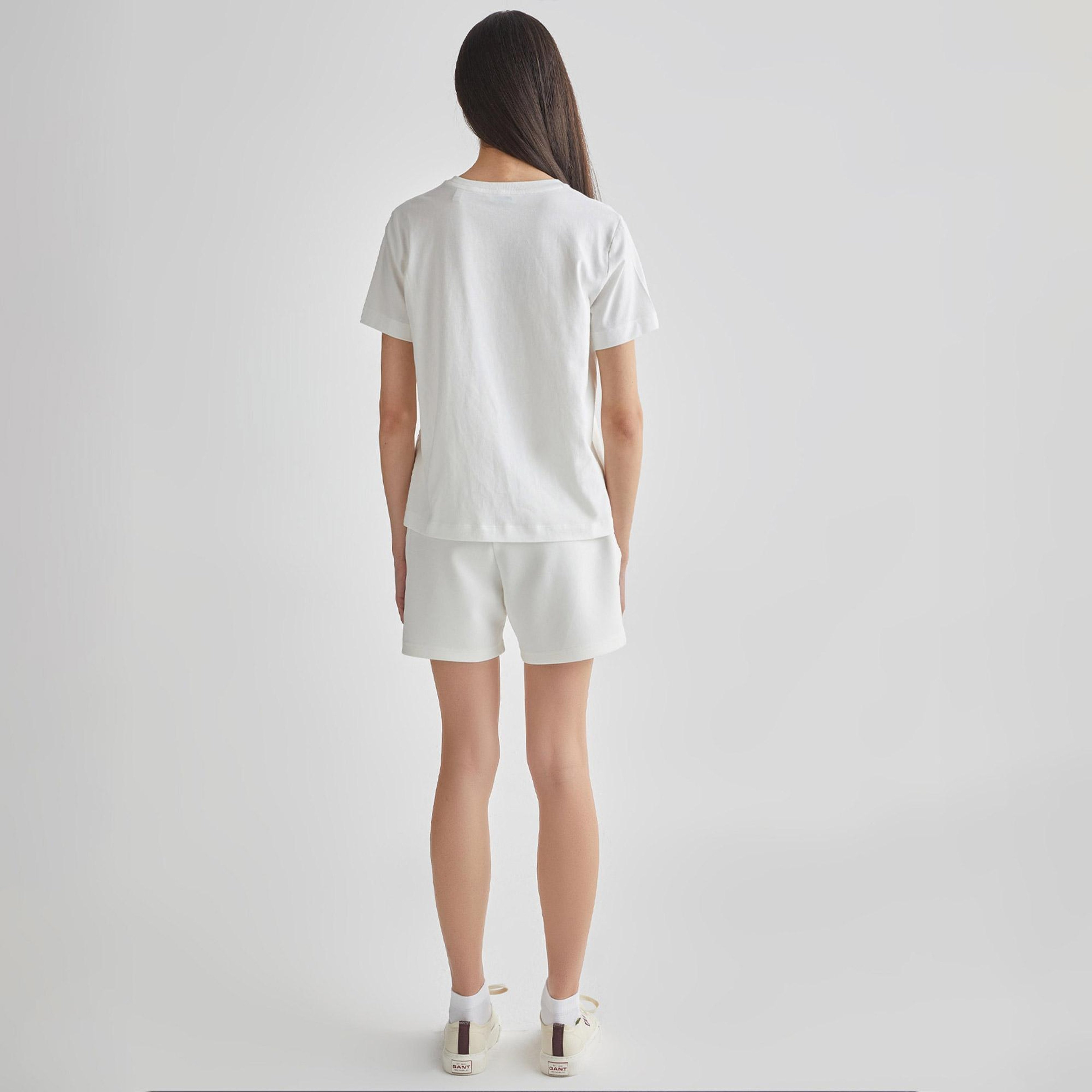 GANT Kadın Krem Regular Fit Modal Karışımlı Şort