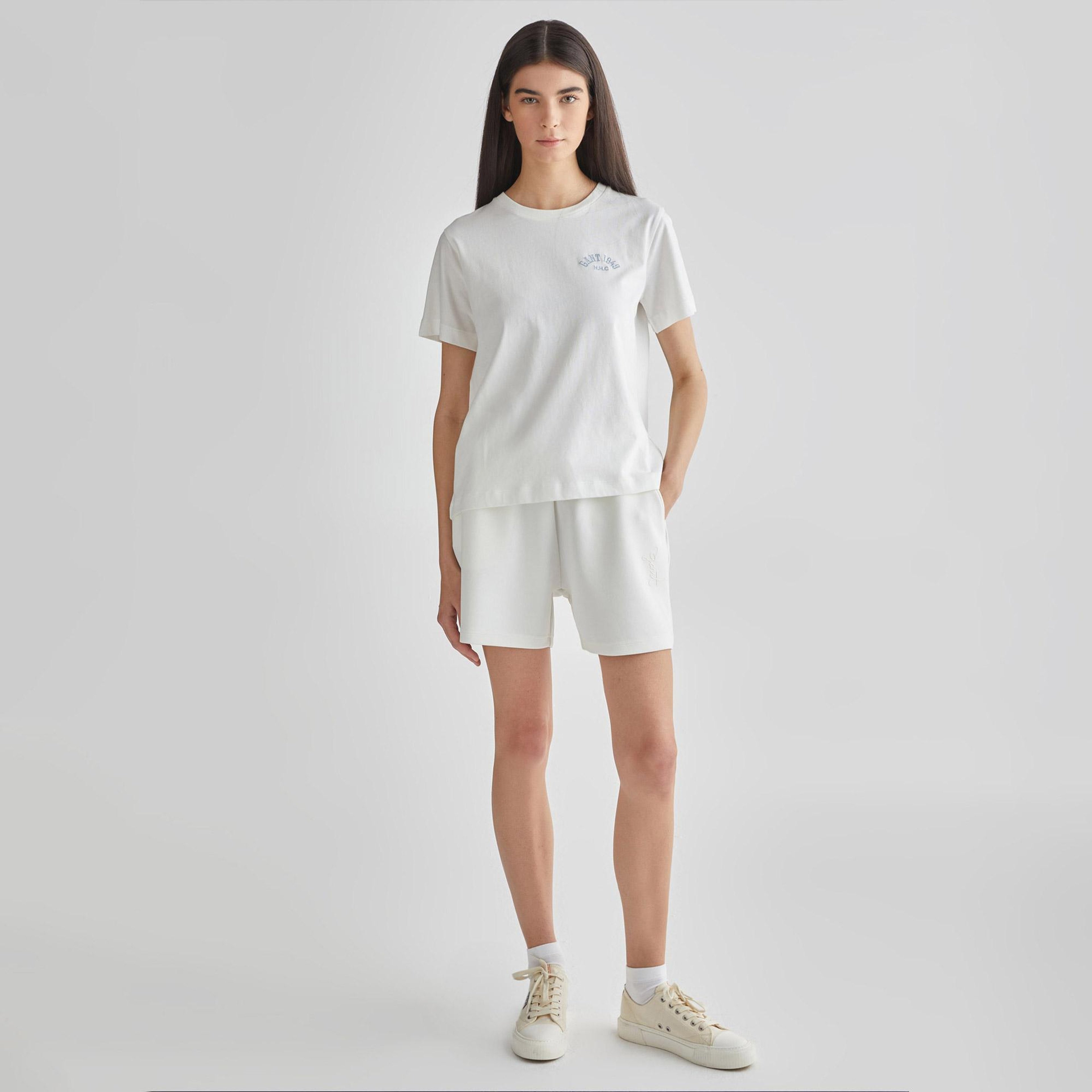 GANT Kadın Krem Regular Fit Modal Karışımlı Şort