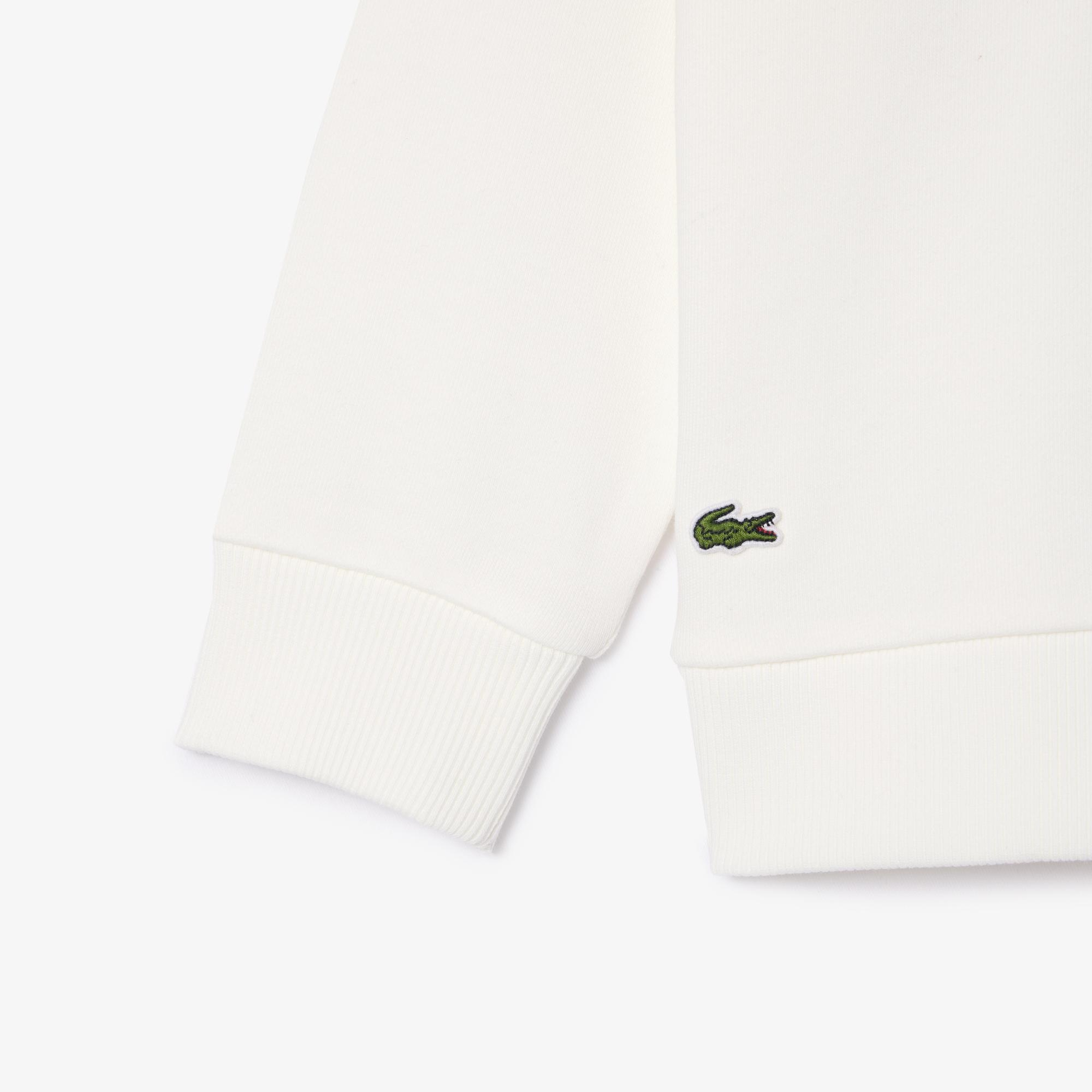 Çocuk Bisiklet Yaka Baskılı Beyaz Sweatshirt