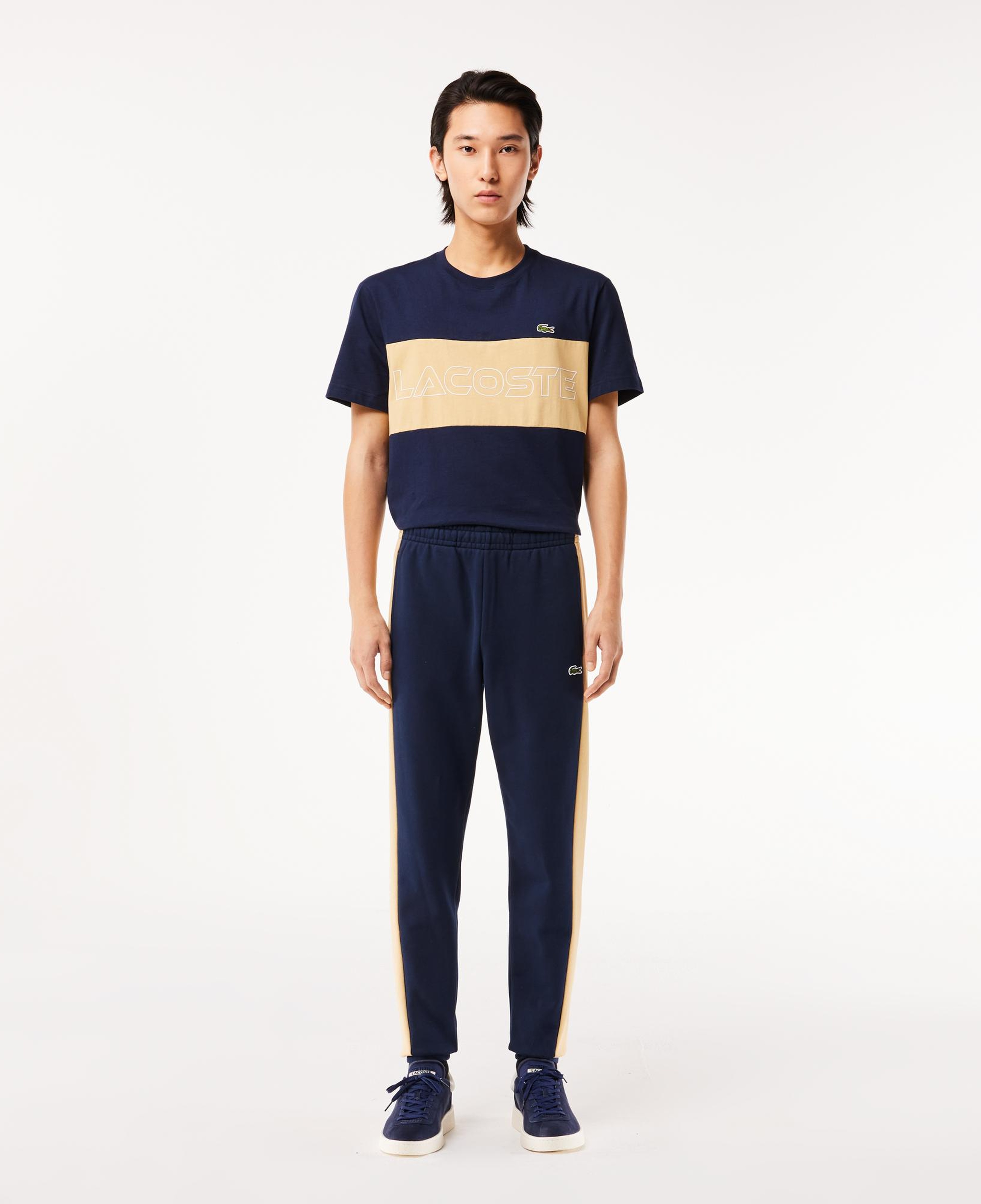 Erkek Tapered Fit Renk Bloklu Lacivert Eşofman Altı