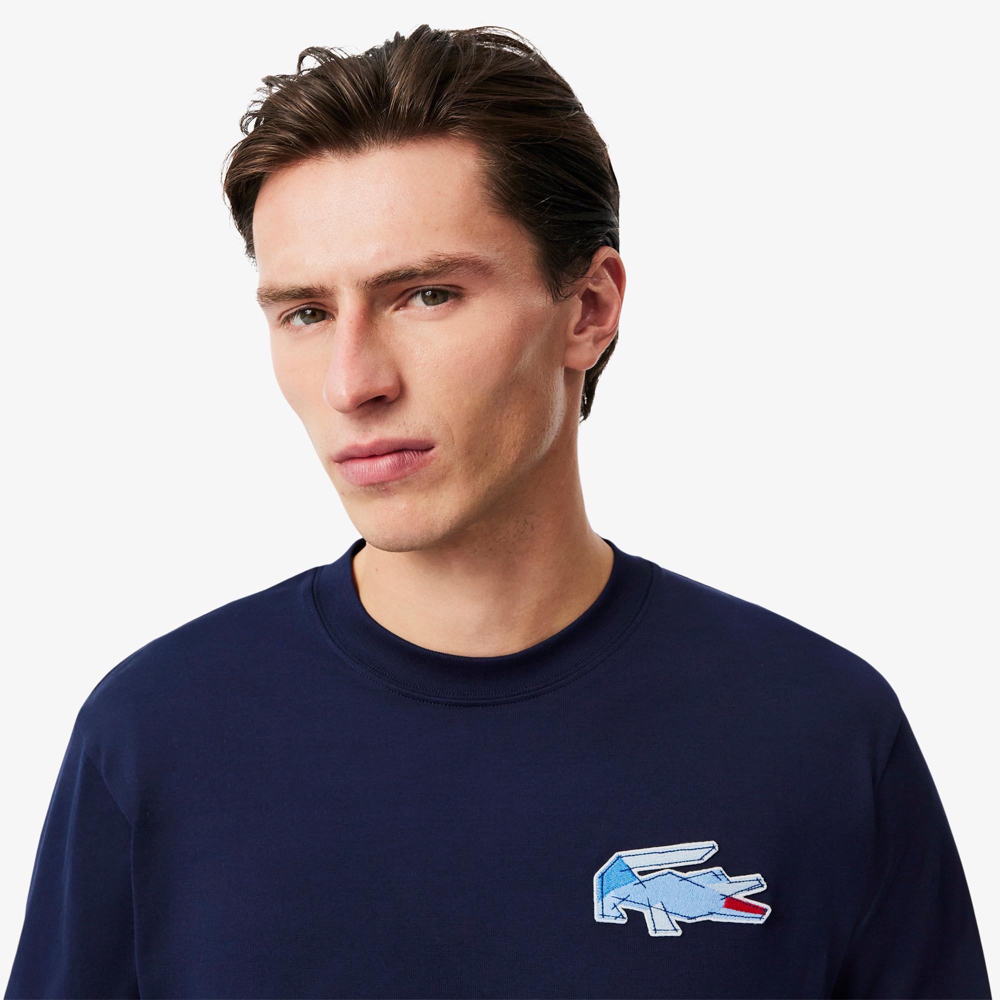 Erkek Classic Fit Uzun Kollu Bisiklet Yaka Lacivert T-Shirt