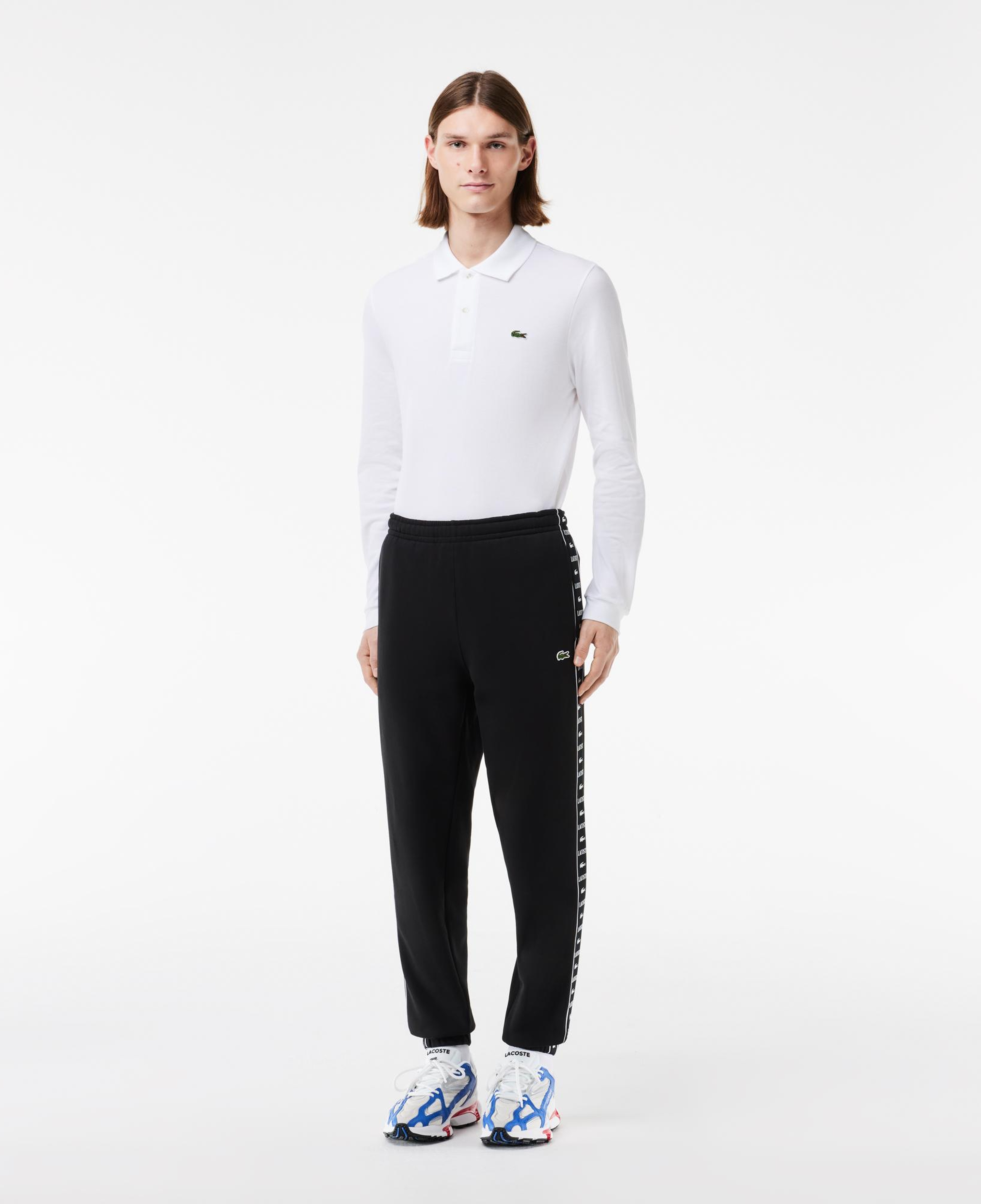Erkek Tapered Fit Baskılı Siyah Eşofman Altı