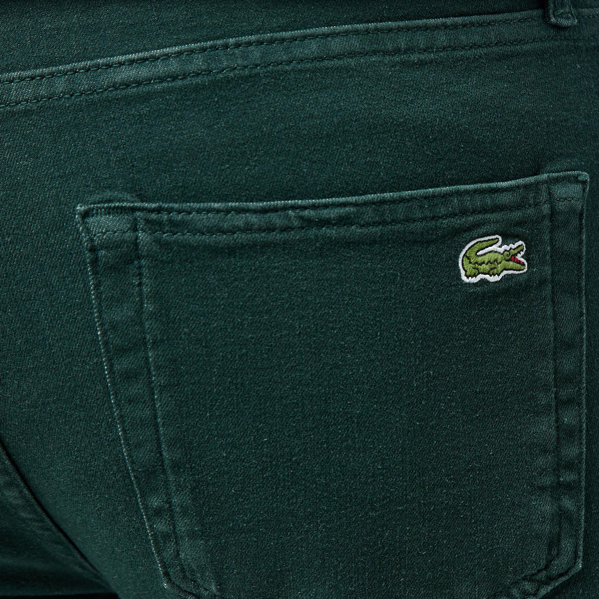 Erkek Slim Fit Koyu Yeşil Modal Karışımlı Jean Pantolon