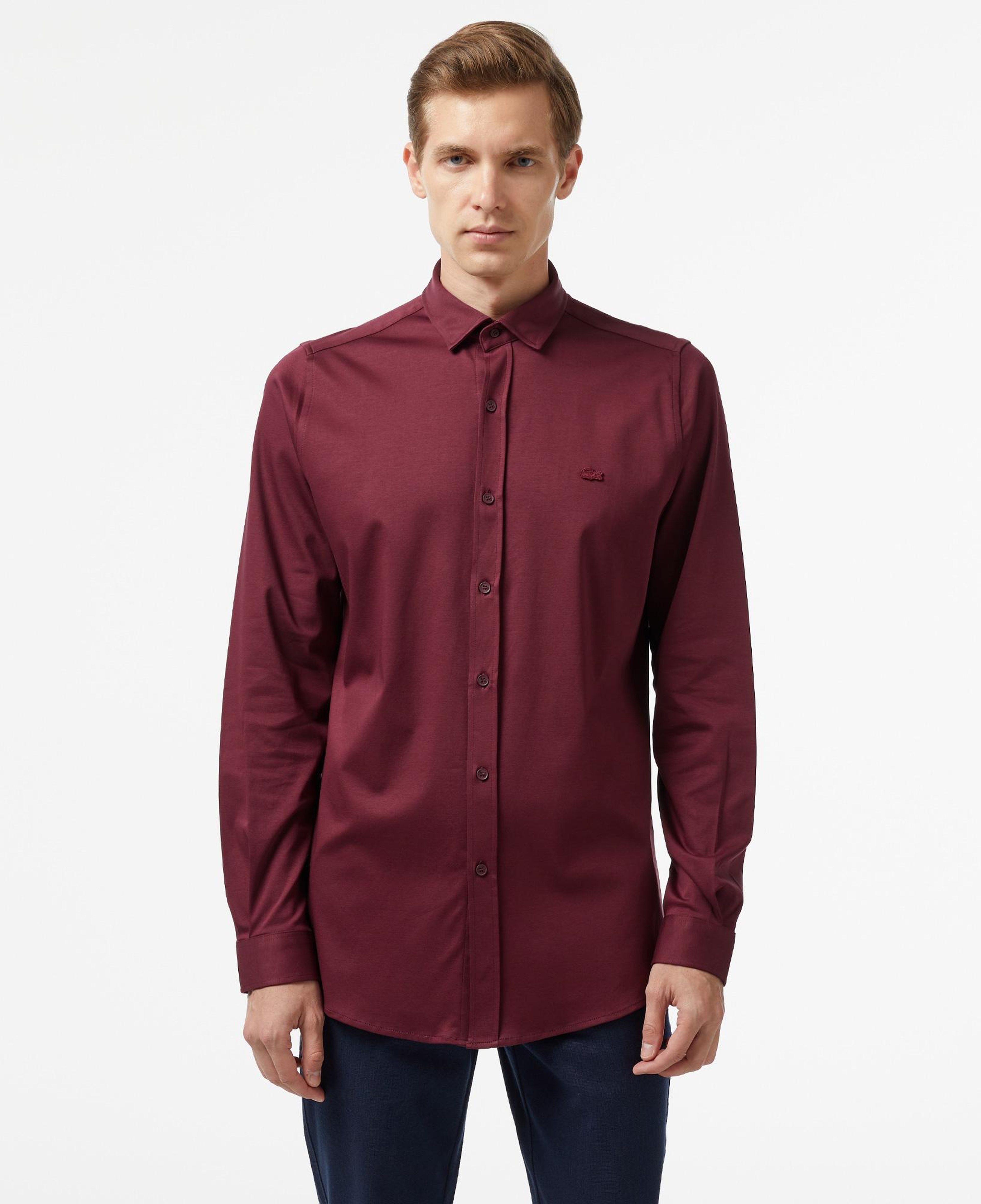 Erkek Slim Fit Bordo Gömlek