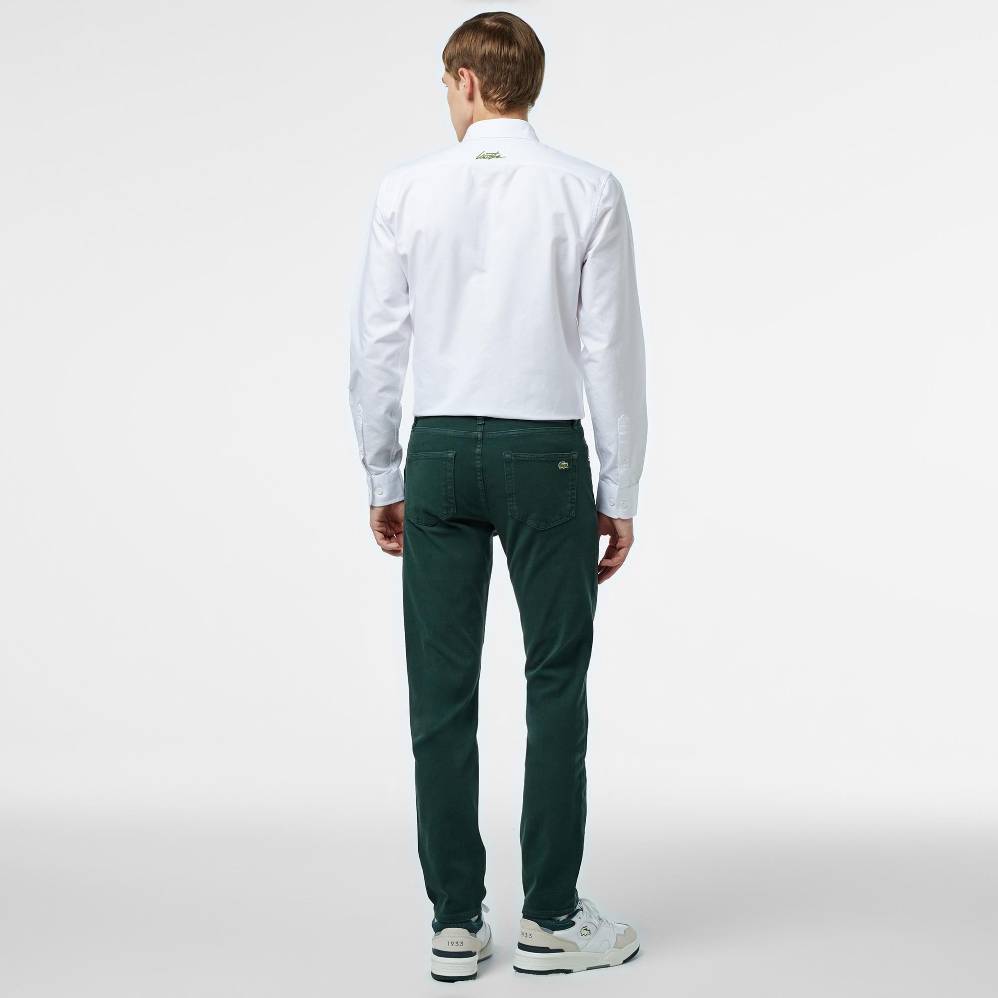 Erkek Slim Fit Koyu Yeşil Modal Karışımlı Jean Pantolon