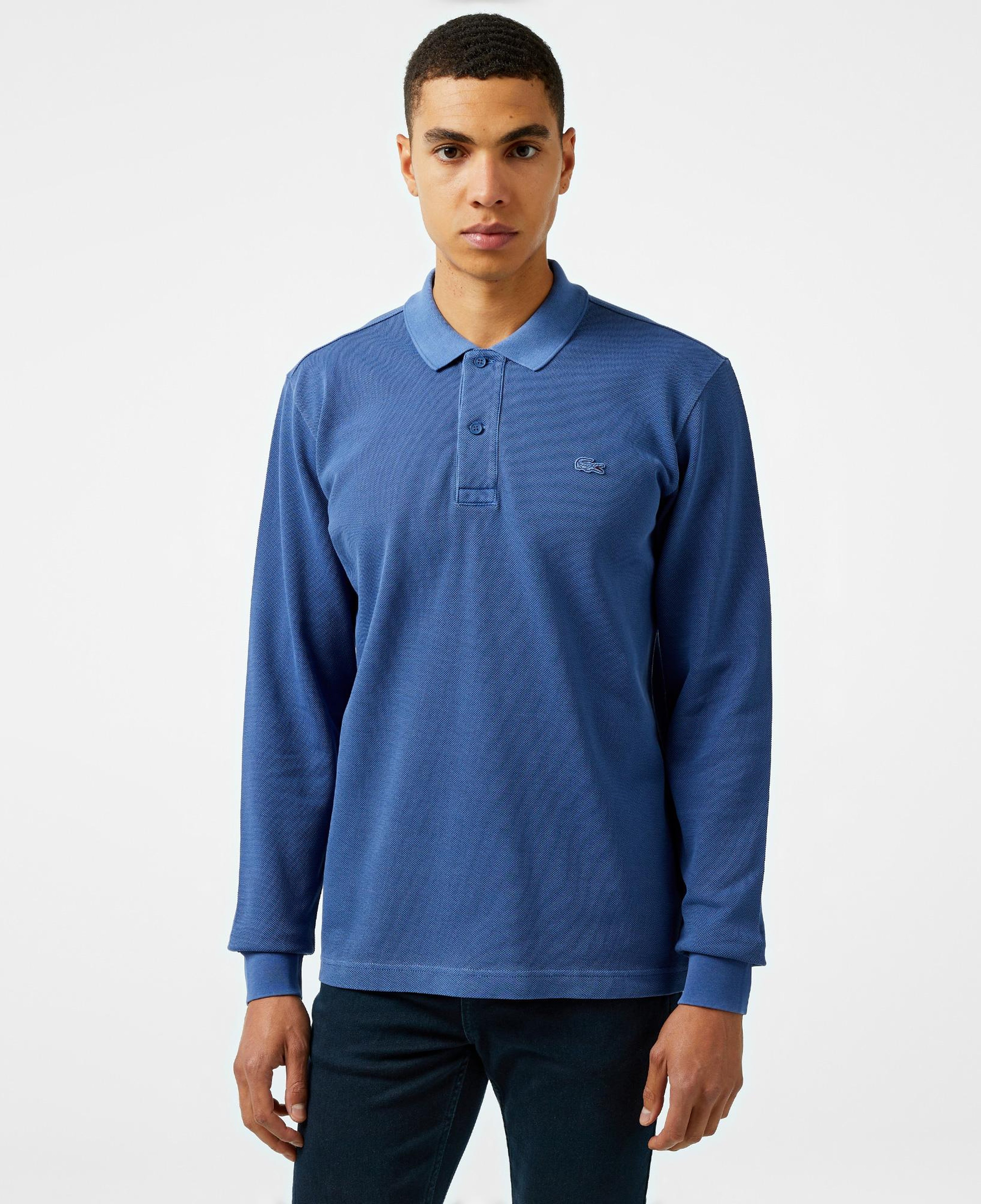 Erkek Relaxed Fit Uzun Kollu Lacivert Polo