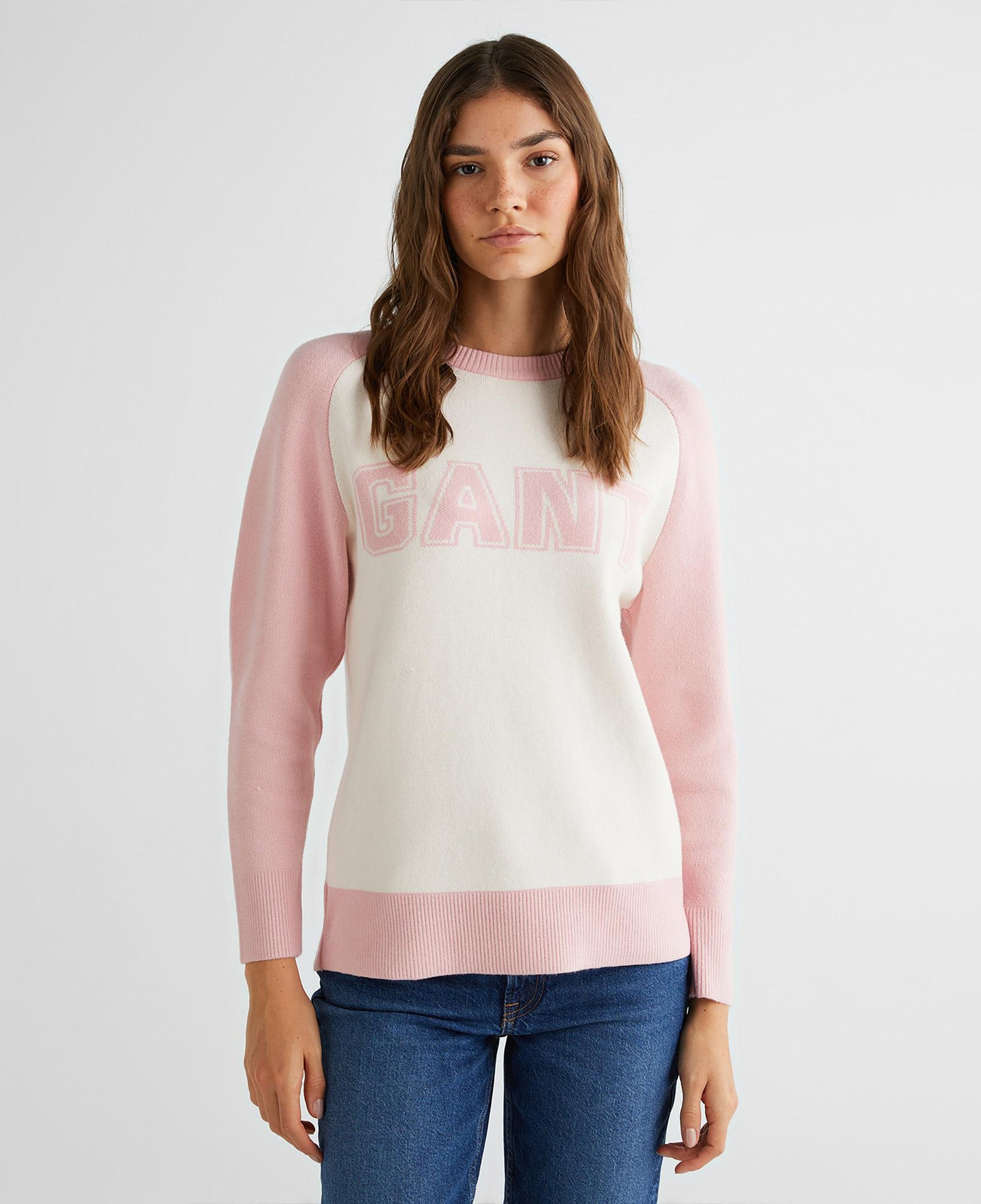 GANT Kadın Krem Regular Fit Bisiklet Yaka Logolu Kazak