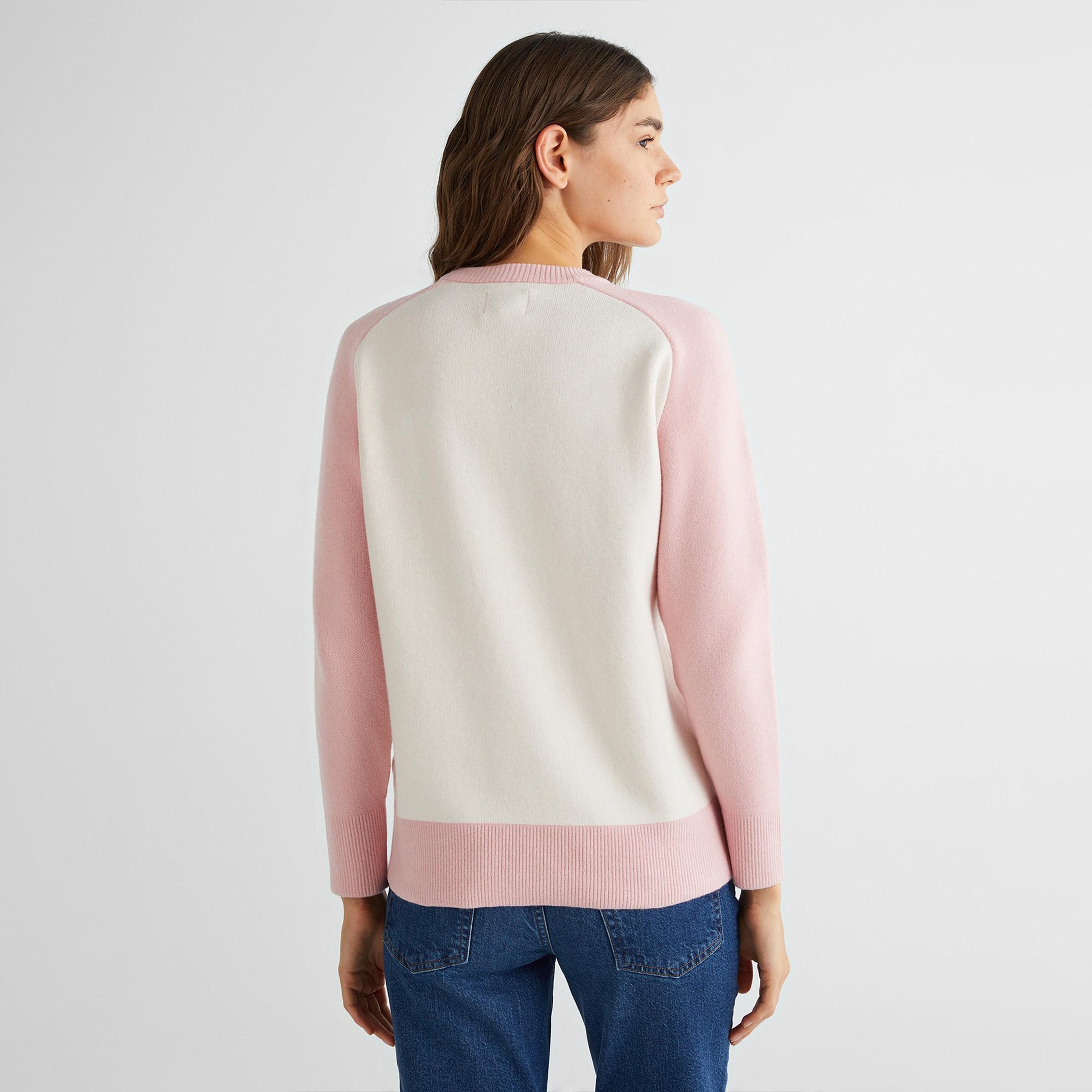 GANT Kadın Krem Regular Fit Bisiklet Yaka Logolu Kazak