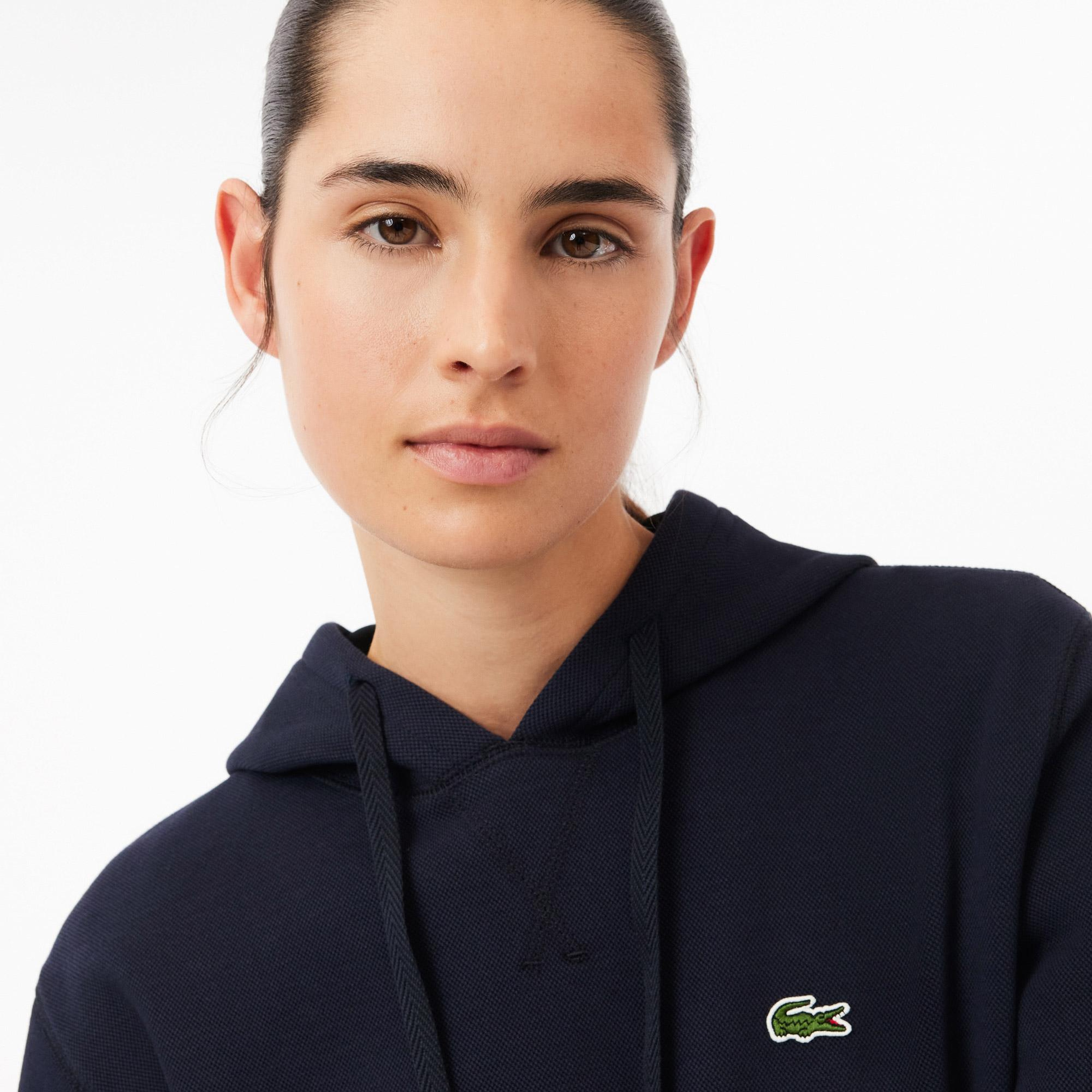 Kadın Regular Fit Kapüşonlu Lacivert Sweatshirt