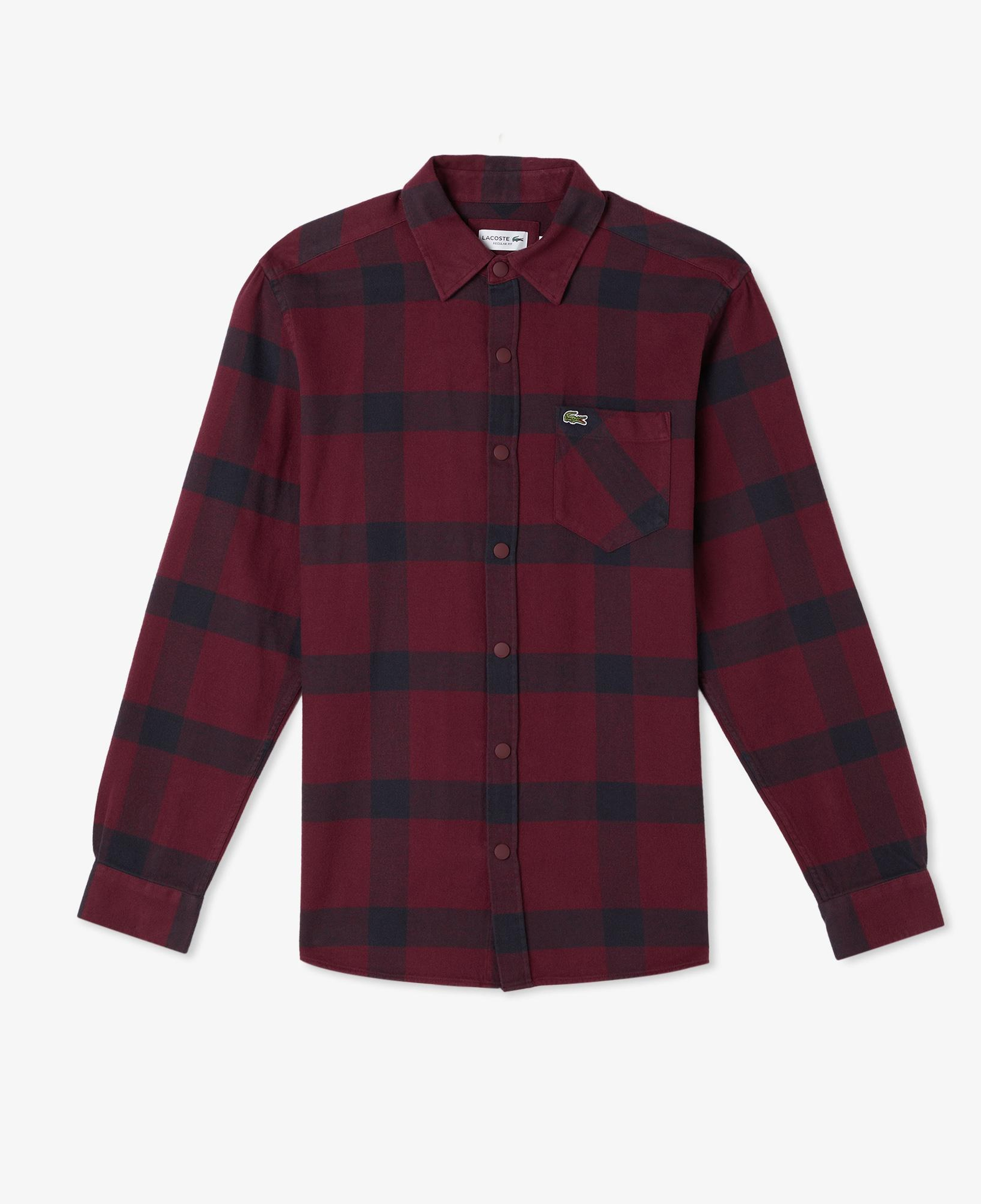 Erkek Regular Fit Ekose Bordo Gömlek