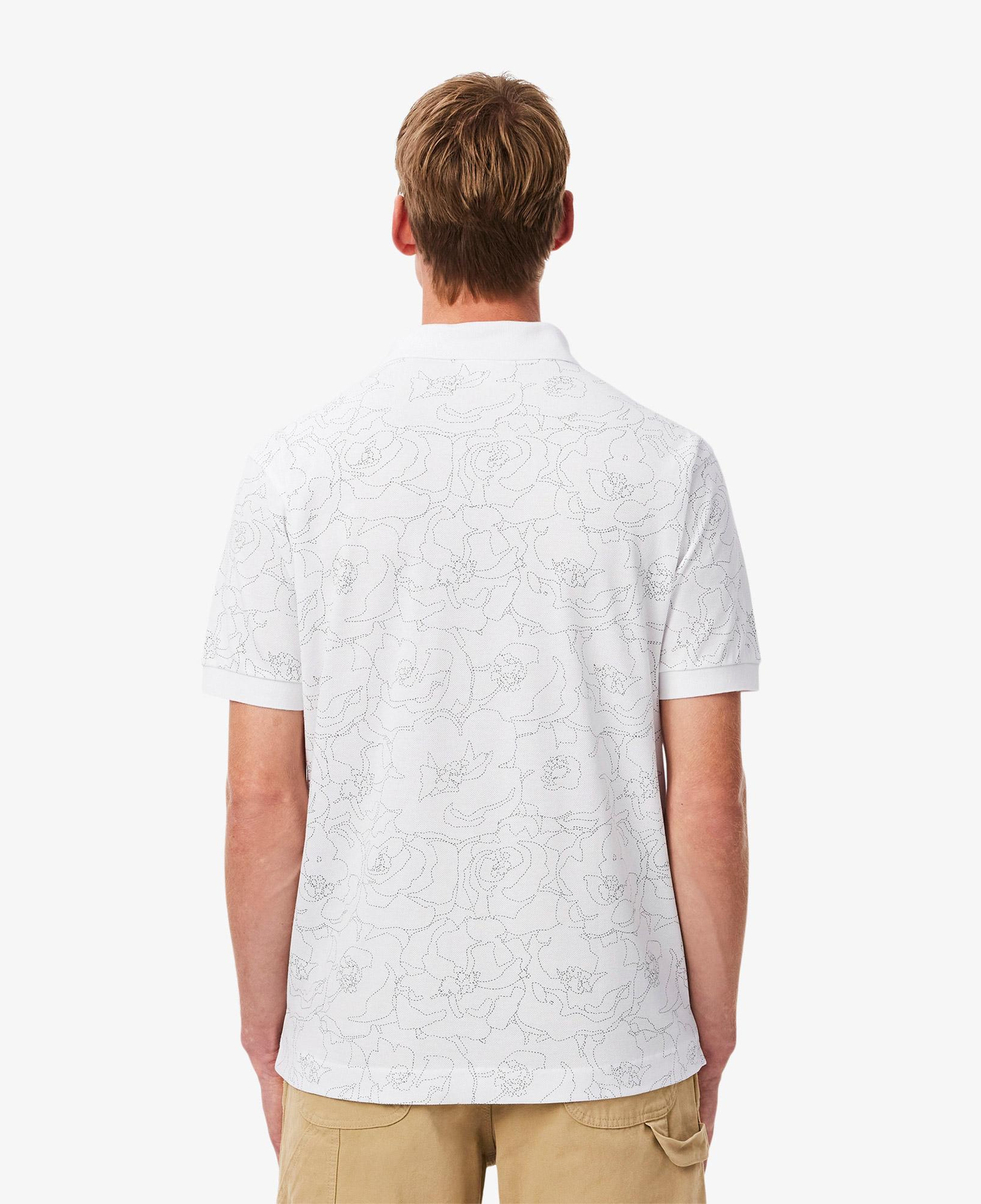 Erkek Classic Fit Desenli Beyaz Polo
