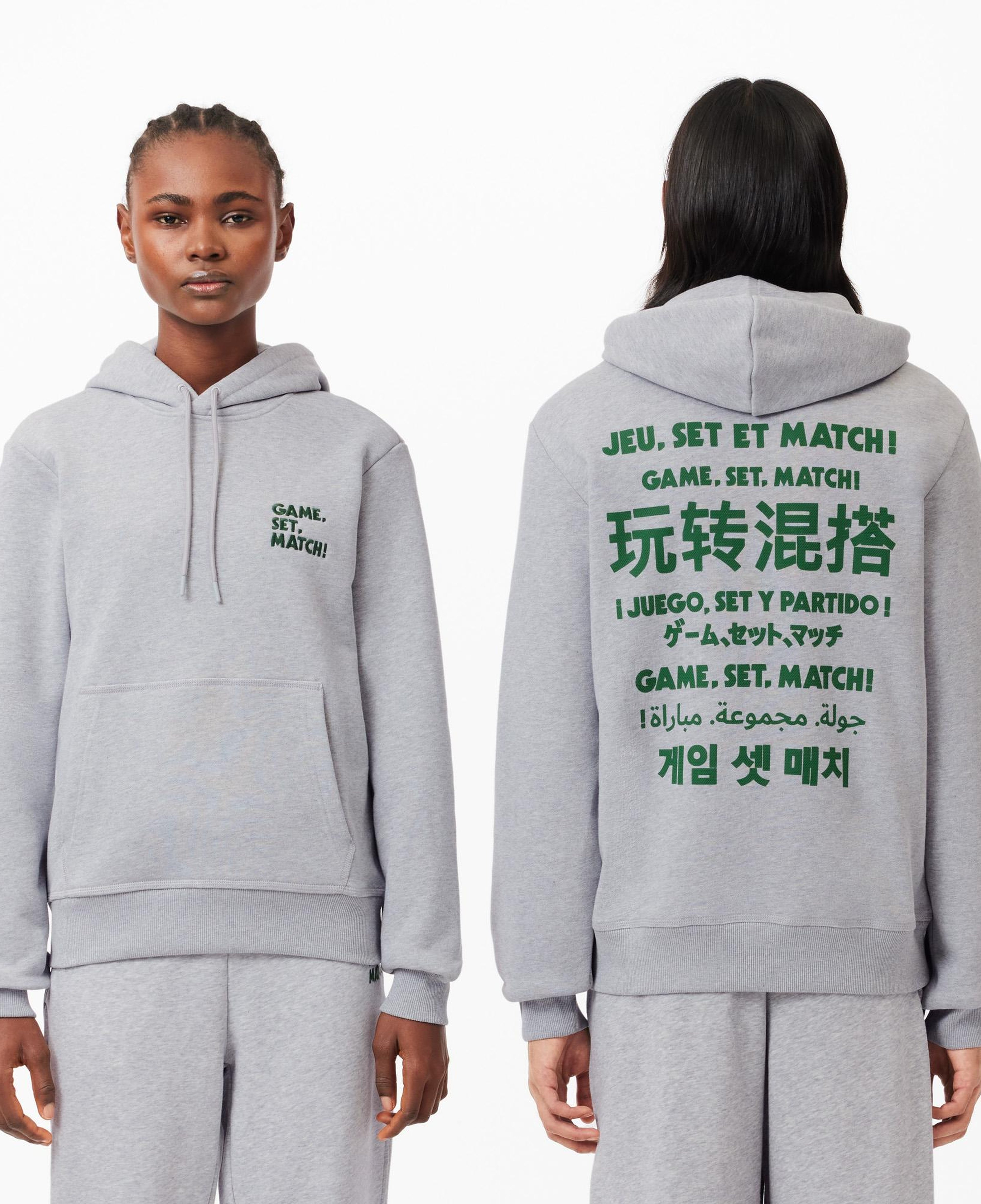 Unisex Relaxed Fit Kapüşonlu Gri Sweatshirt