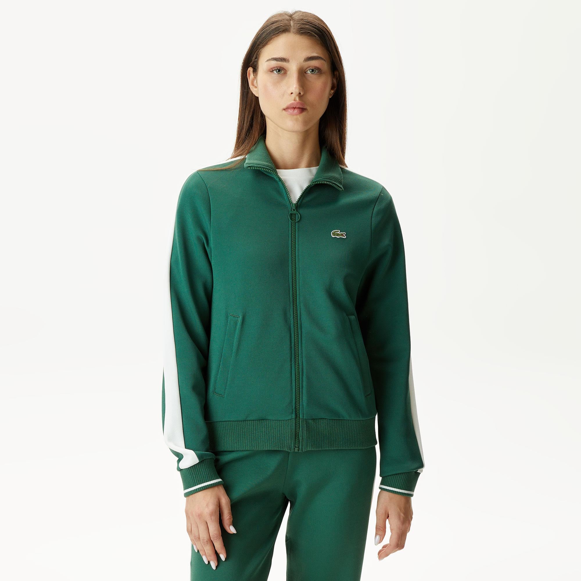 Kadın Regular Fit Fermuarlı Yeşil Sweatshirt