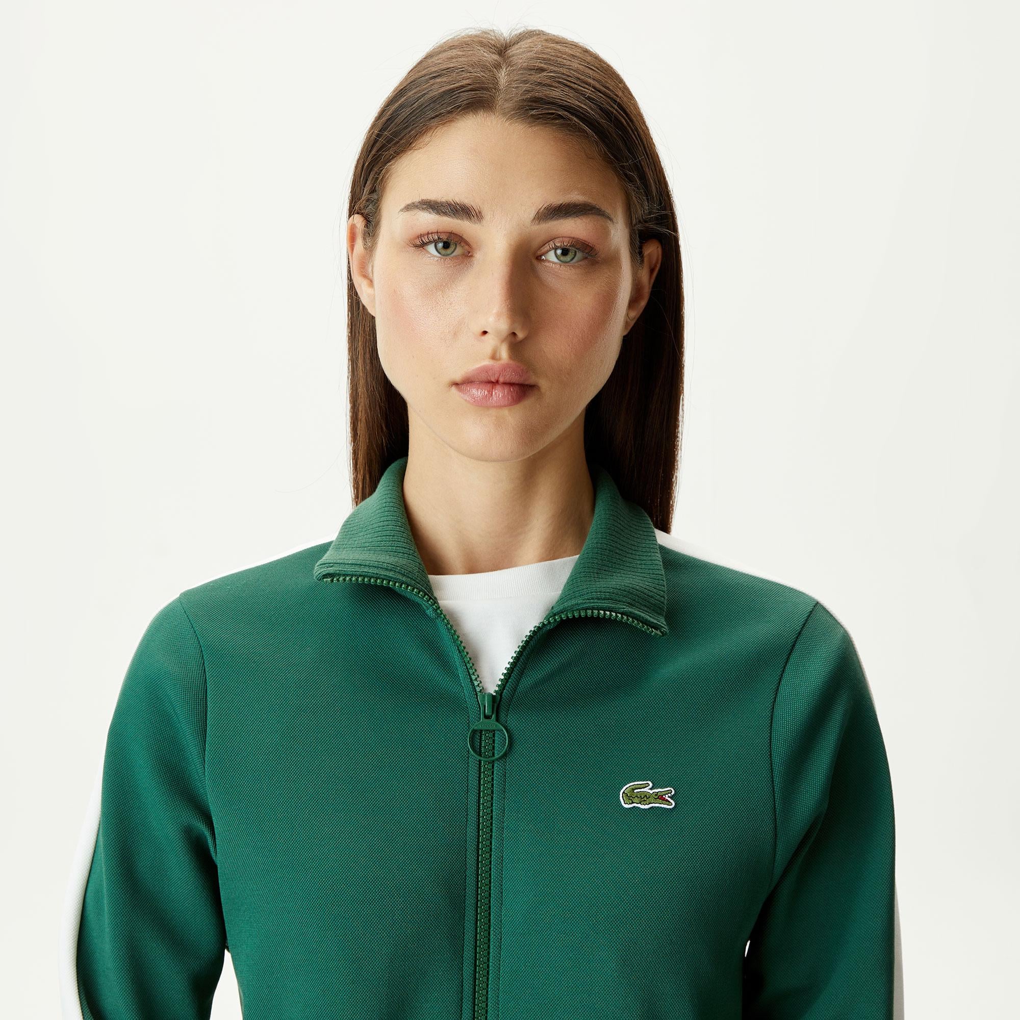 Kadın Regular Fit Fermuarlı Yeşil Sweatshirt