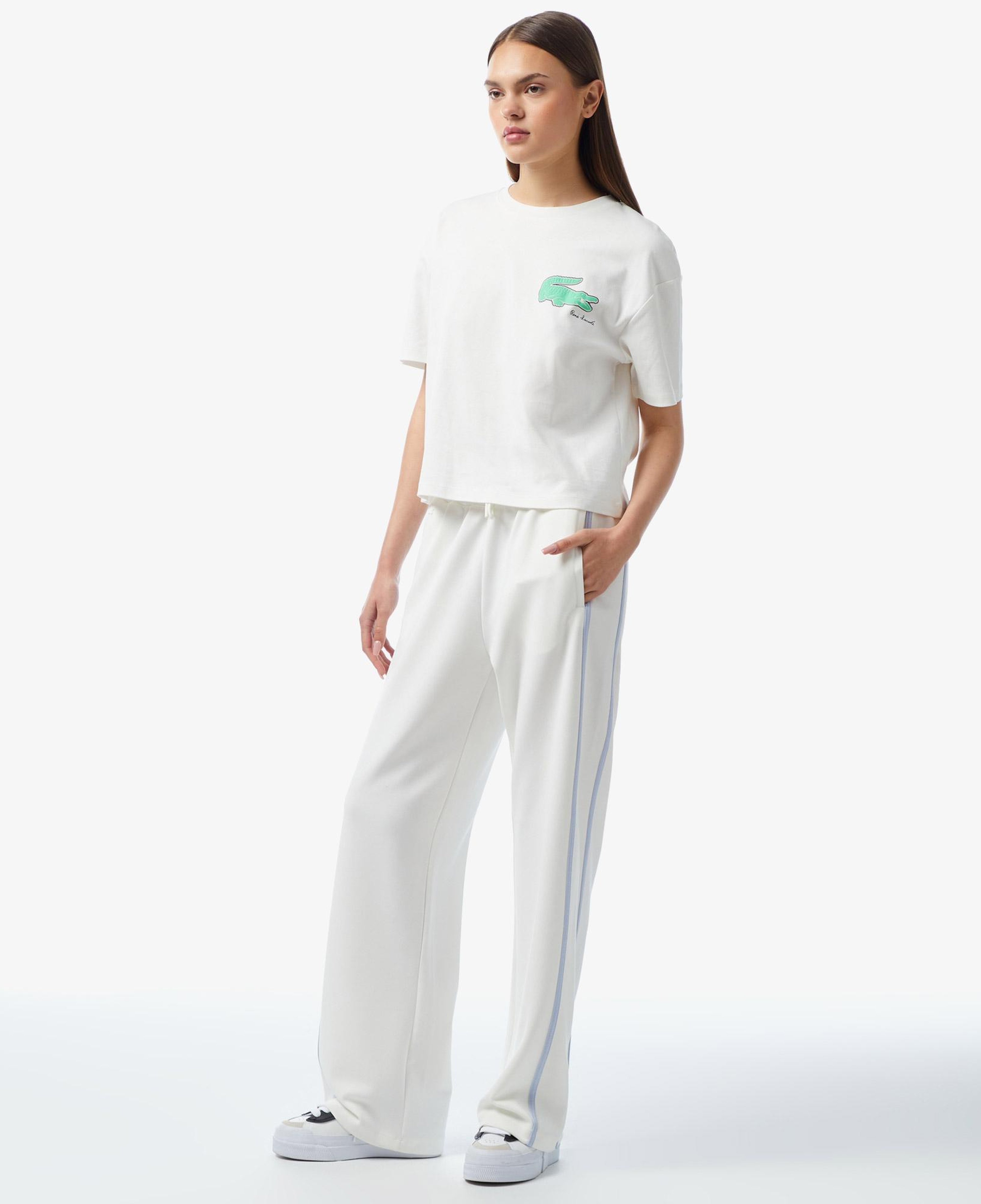 Kadın Flare Fit Beyaz Modal Karışımlı Eşofman Altı
