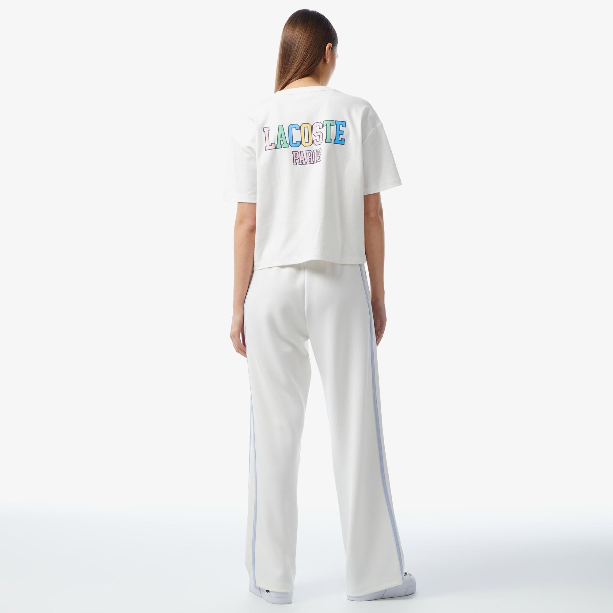 Kadın Flare Fit Beyaz Modal Karışımlı Eşofman Altı