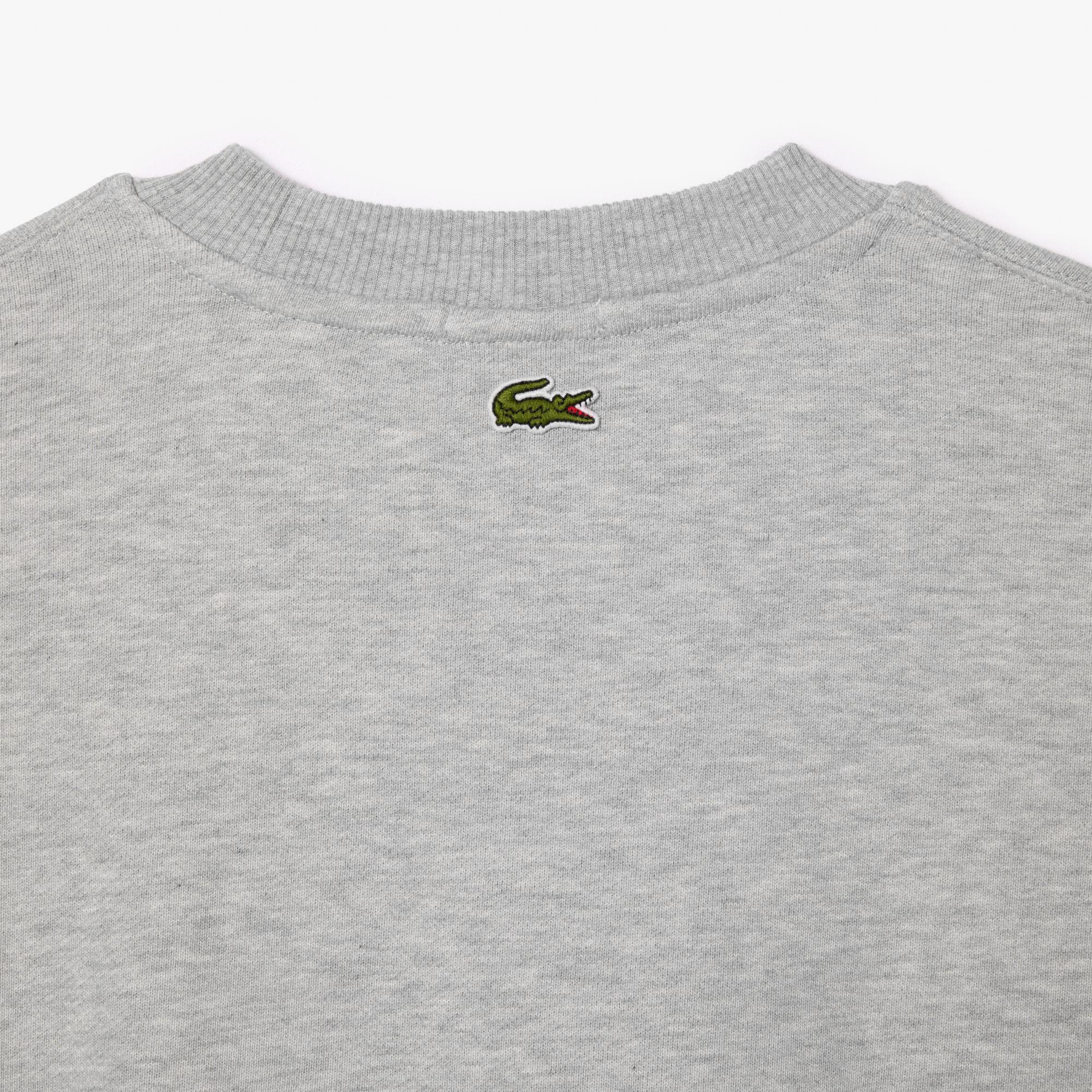 Unisex Loose Fit Bisiklet Yaka Gri Sweatshirt