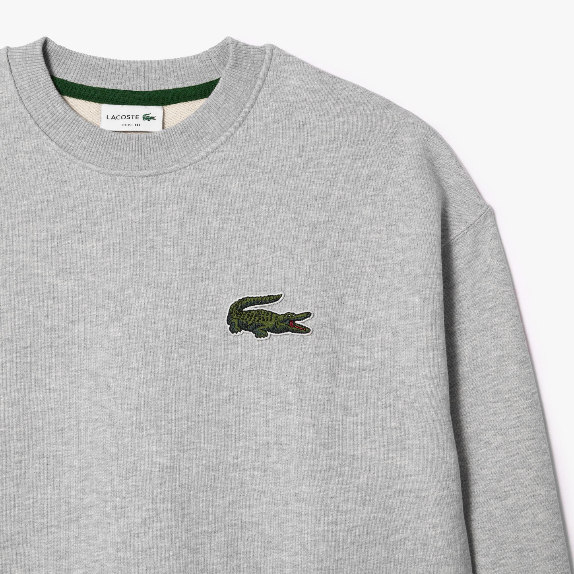 Unisex Loose Fit Bisiklet Yaka Gri Sweatshirt