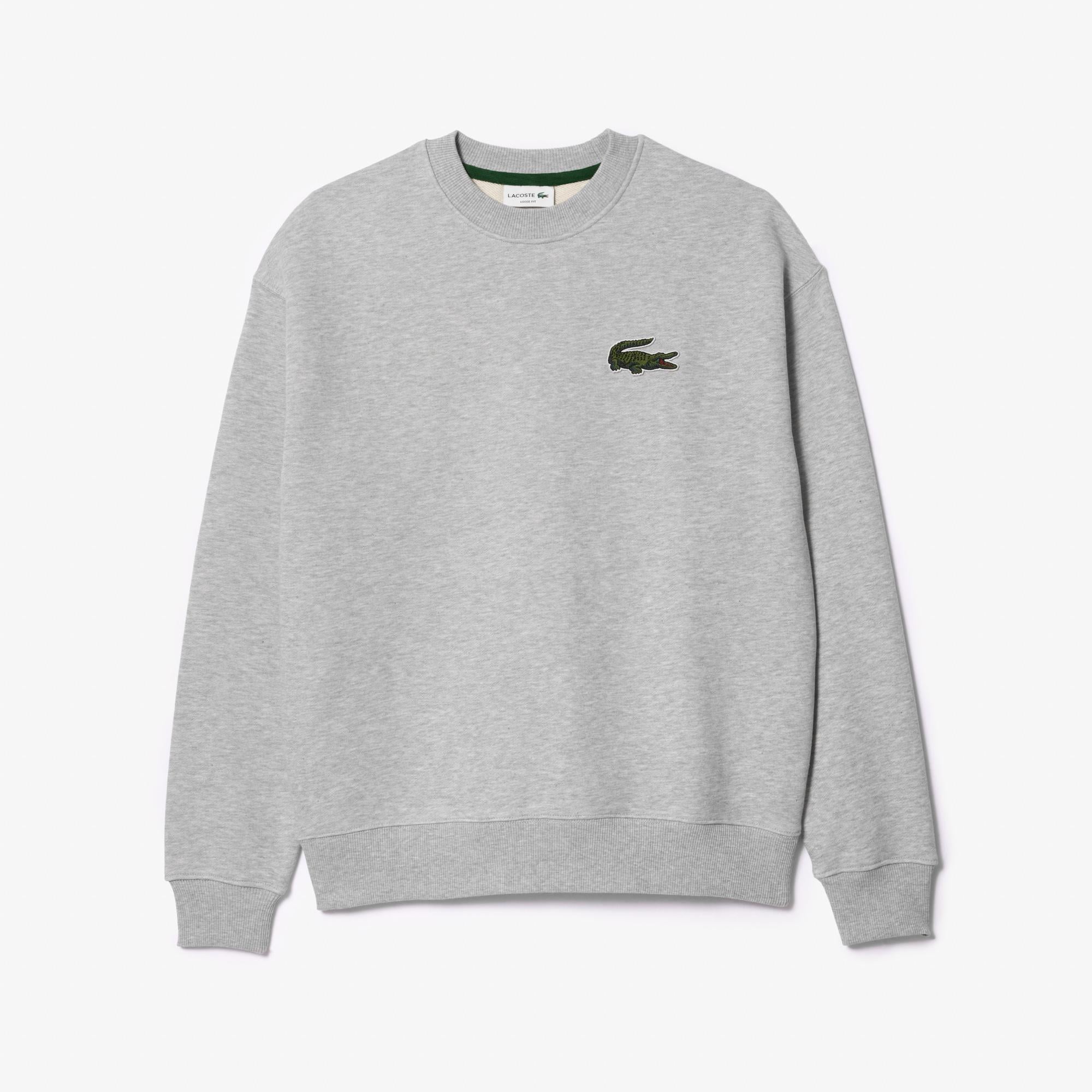 Unisex Loose Fit Bisiklet Yaka Gri Sweatshirt
