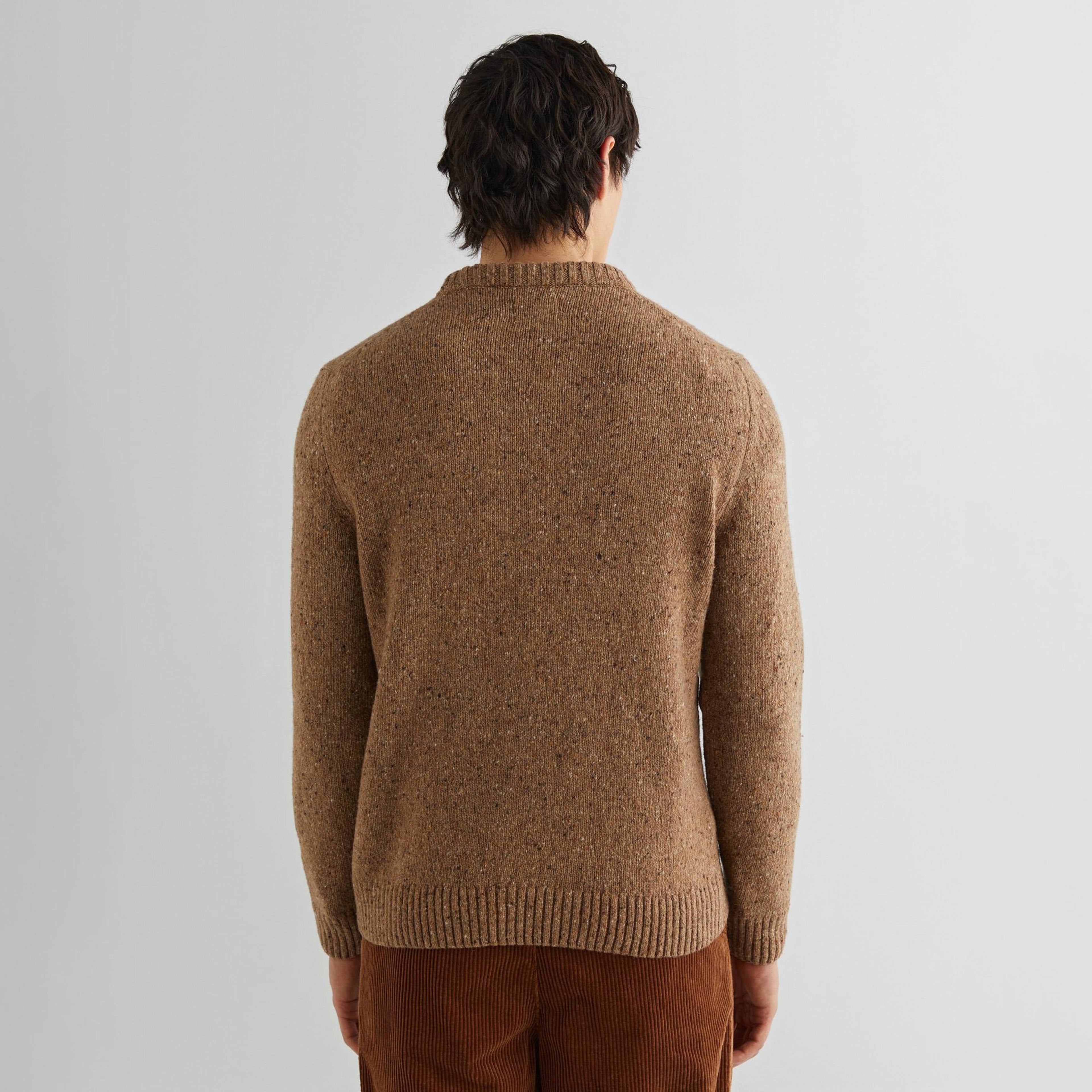 GANT Erkek Kahverengi Regular Fit Bisiklet Yaka Yün Karışımlı Kazak