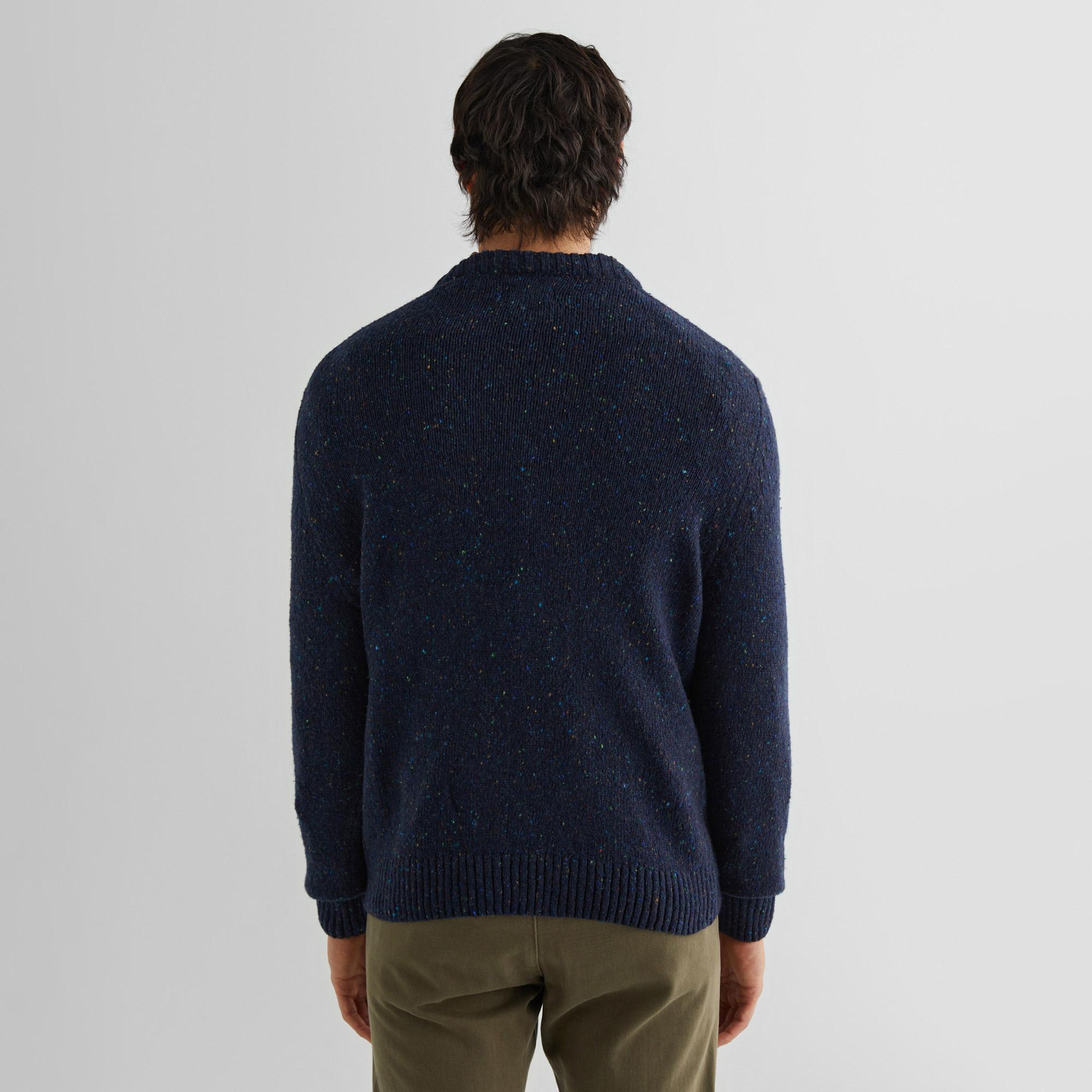 GANT Erkek Lacivert Regular Fit Bisiklet Yaka Yün Karışımlı Kazak