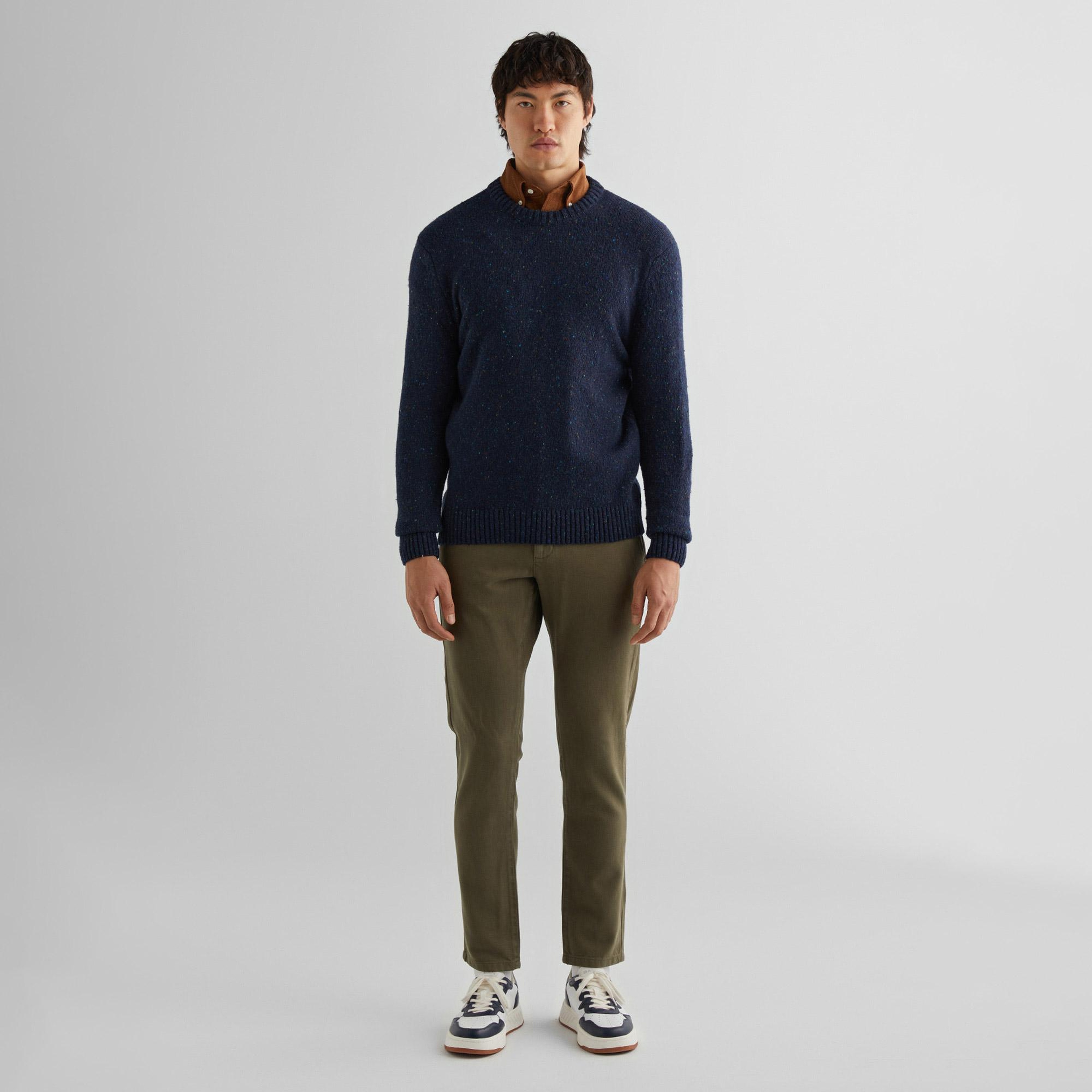 GANT Erkek Lacivert Regular Fit Bisiklet Yaka Yün Karışımlı Kazak