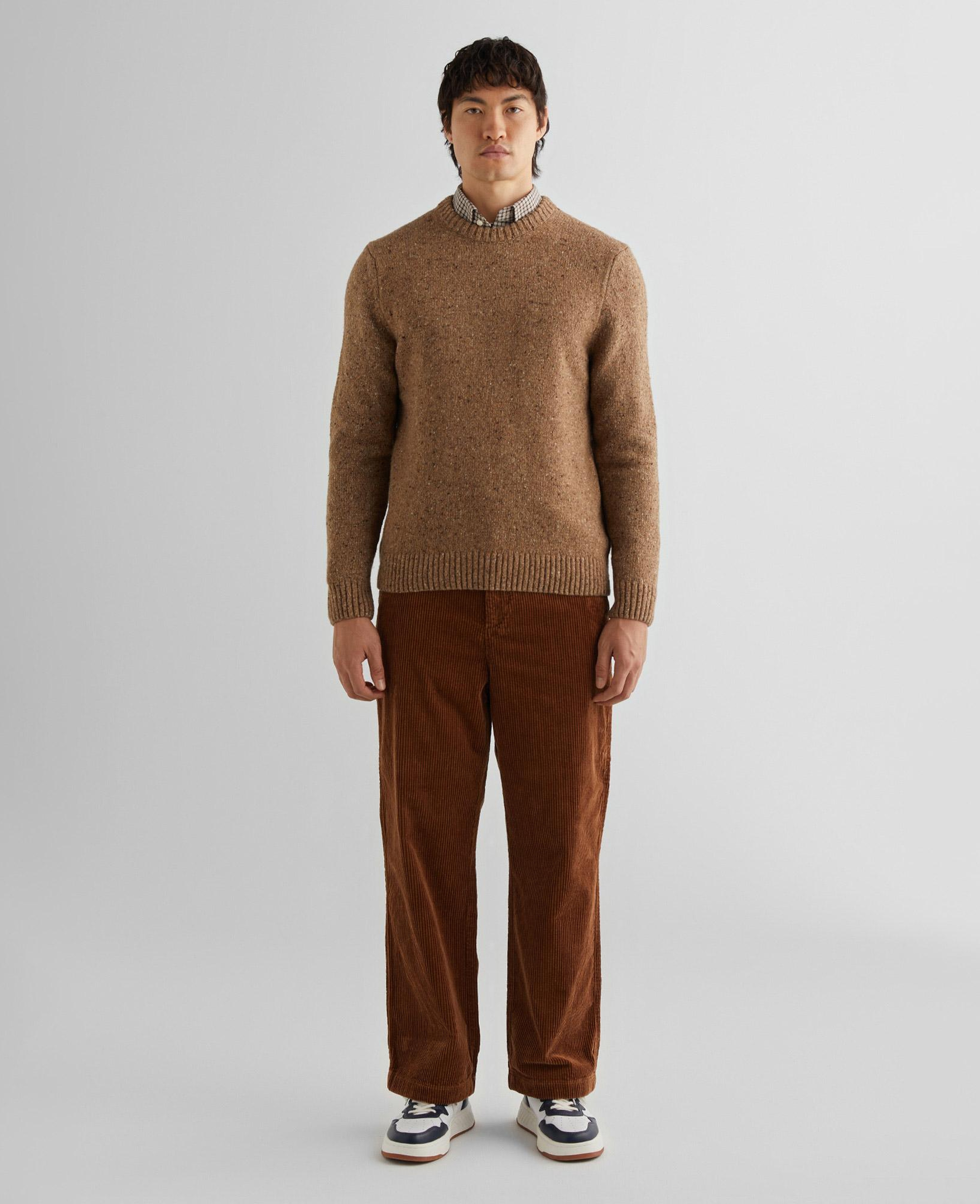GANT Erkek Kahverengi Regular Fit Bisiklet Yaka Yün Karışımlı Kazak