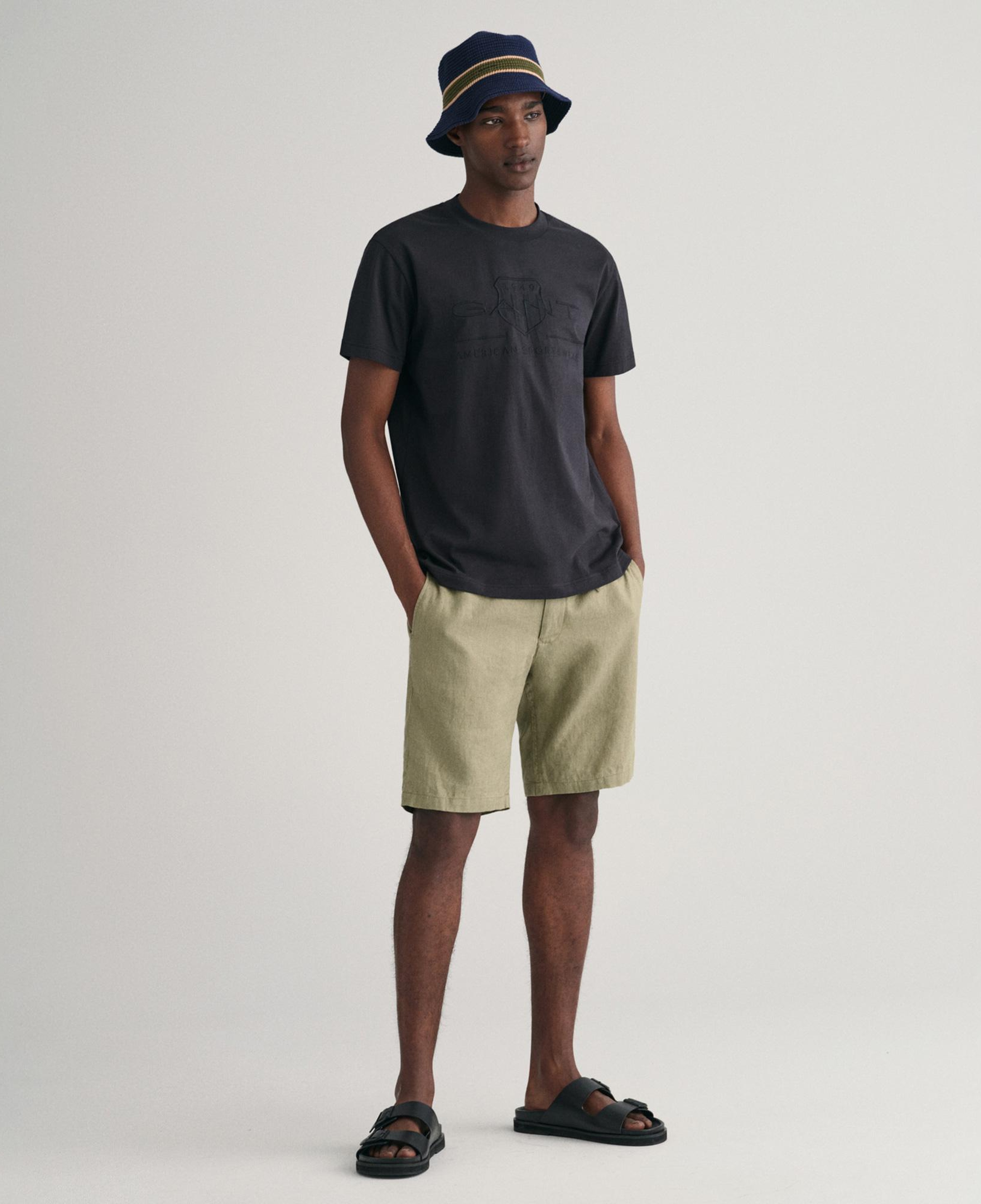 GANT Erkek Yeşil Relaxed Fit Keten Şort