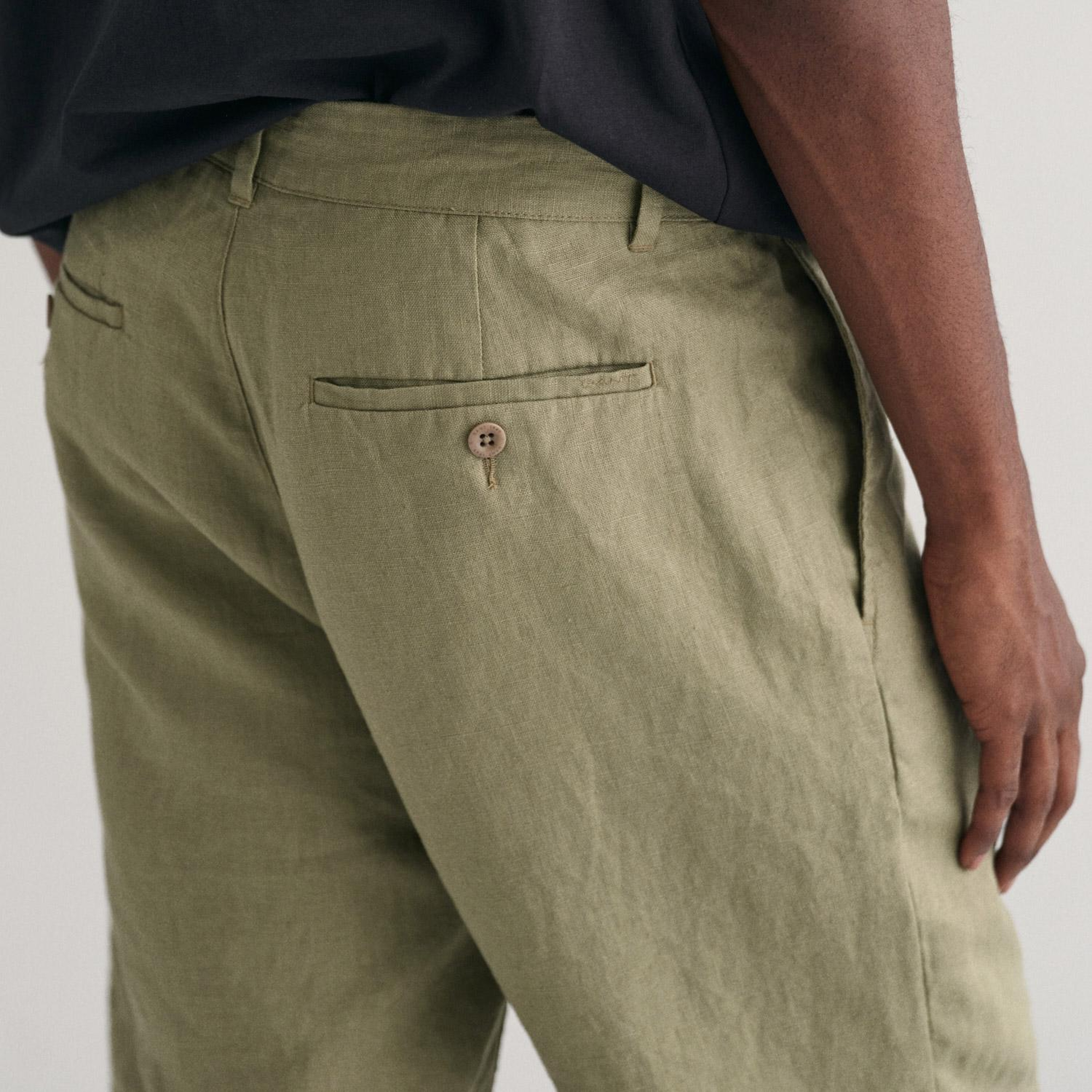GANT Erkek Yeşil Relaxed Fit Keten Şort