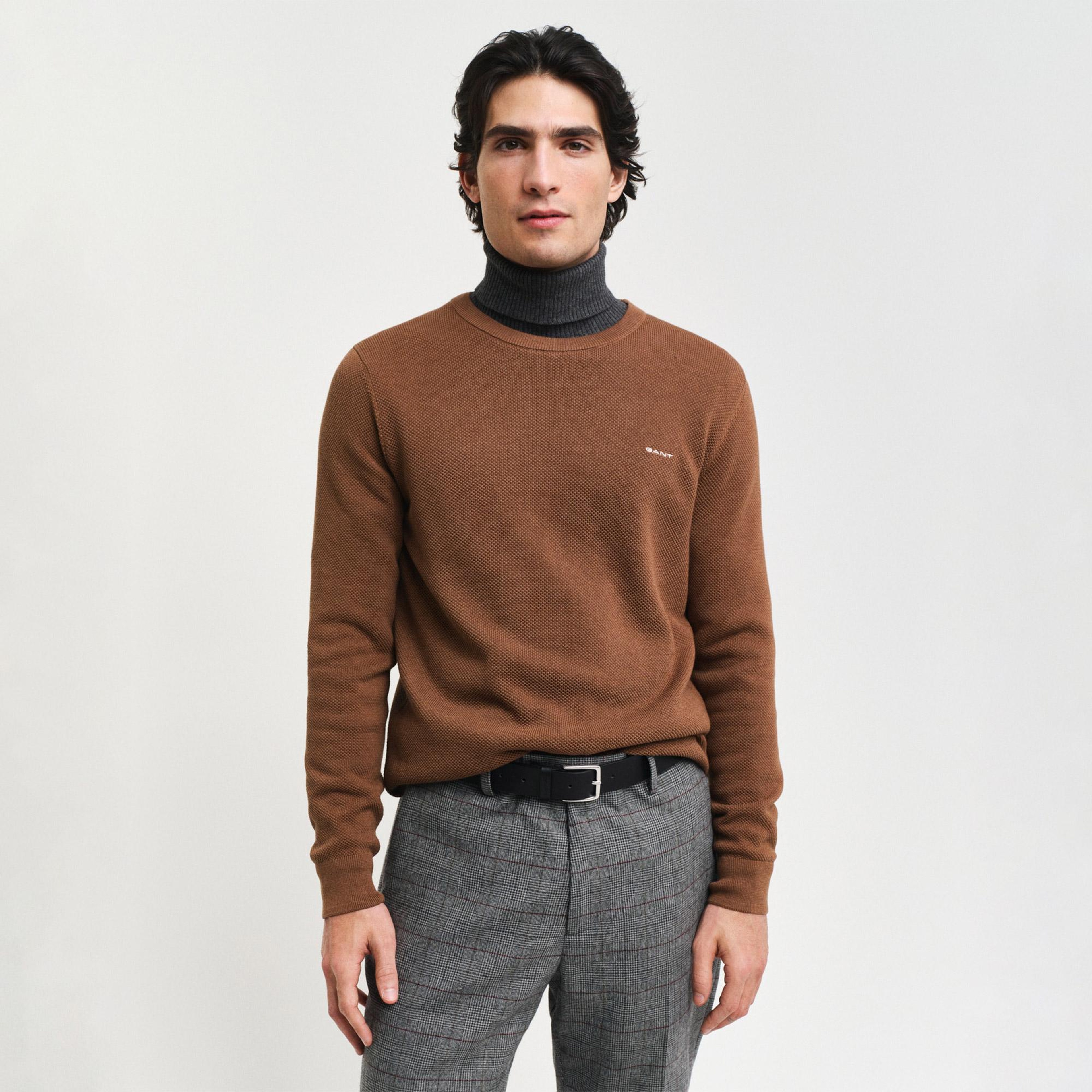 GANT Erkek Regular Fit Bisiklet Yaka Kazak