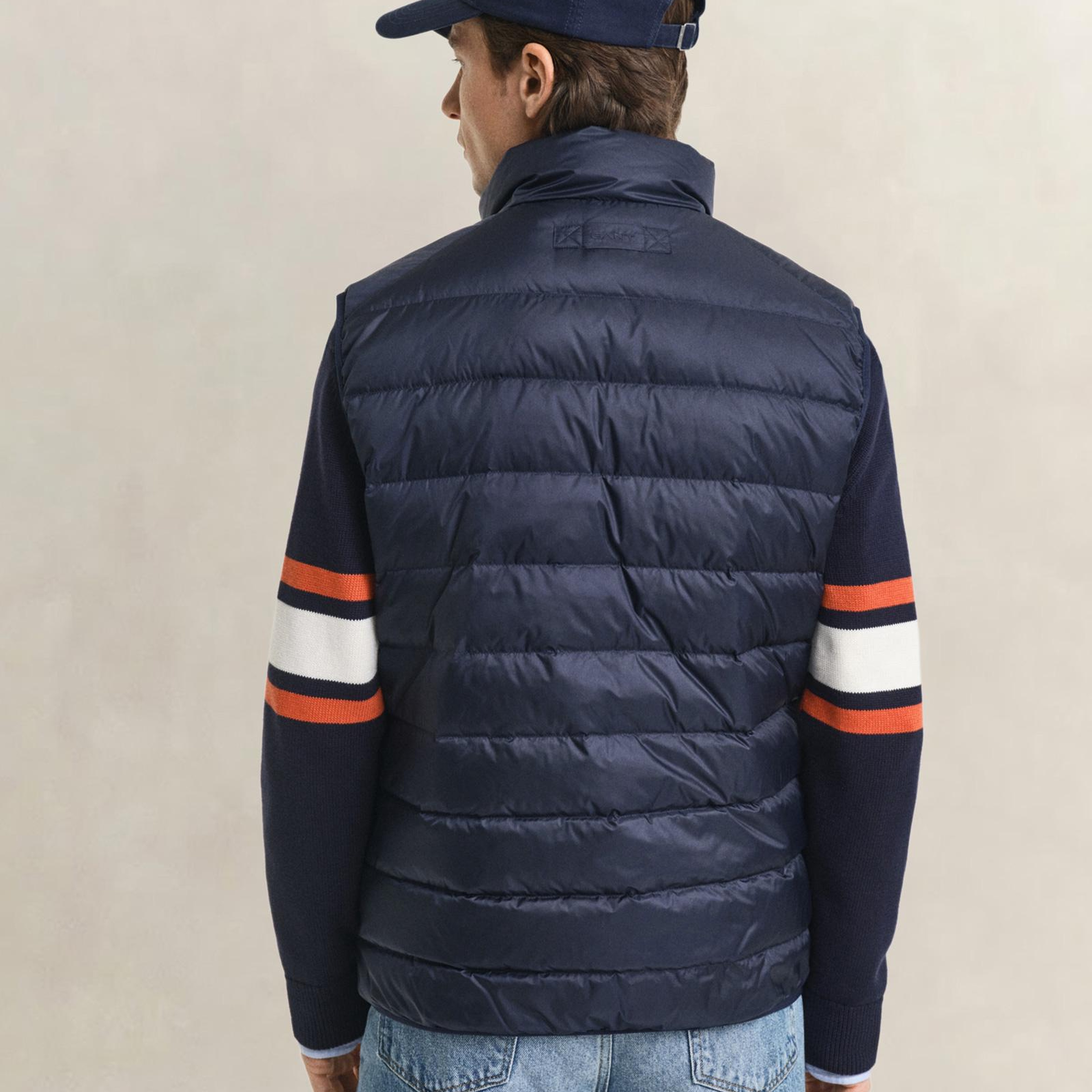GANT Erkek Lacivert Regular Fit Dik Yaka Kaz Tüyü Yelek