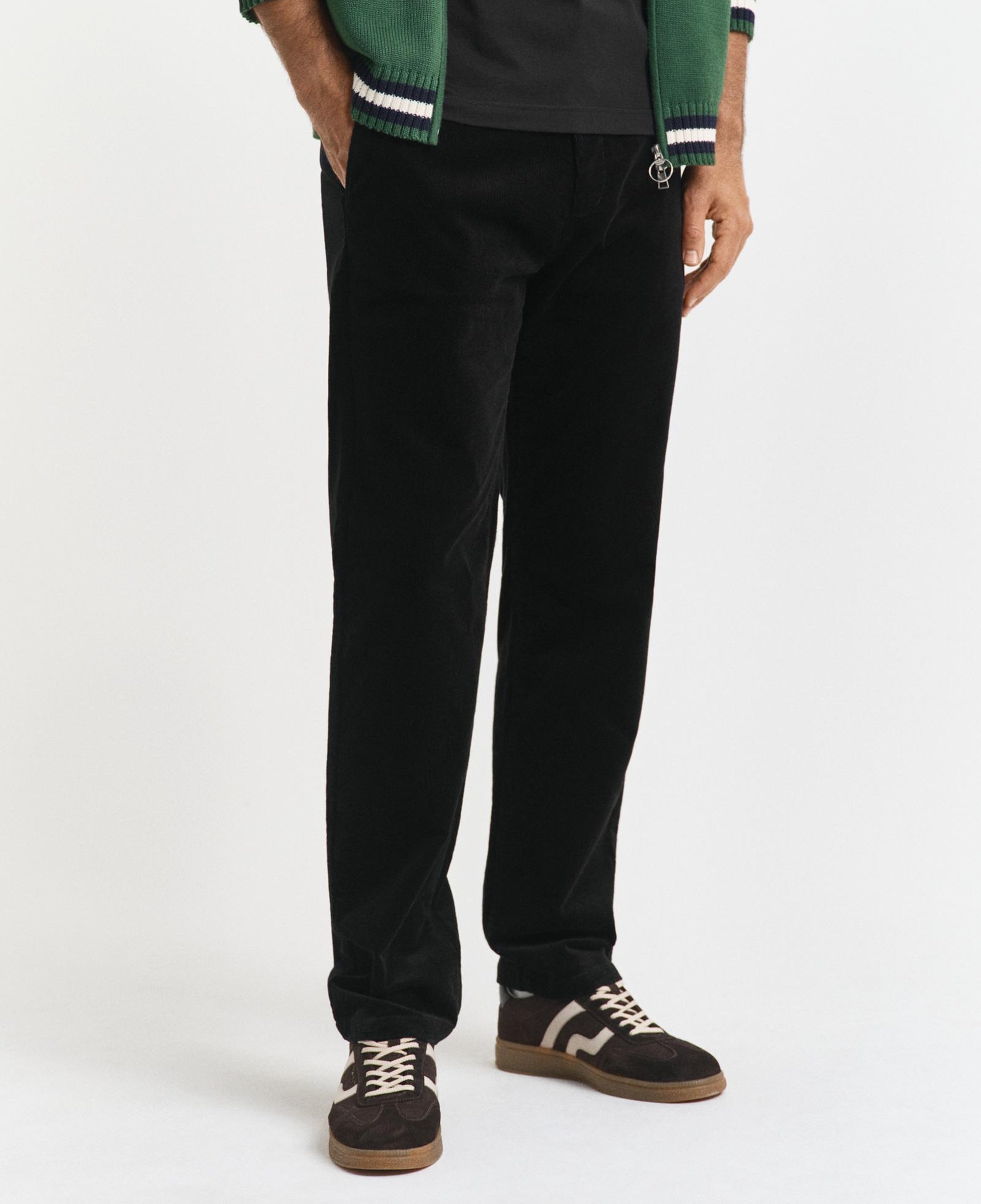 GANT Erkek Siyah Regular Fit Cord Chino Pantolon