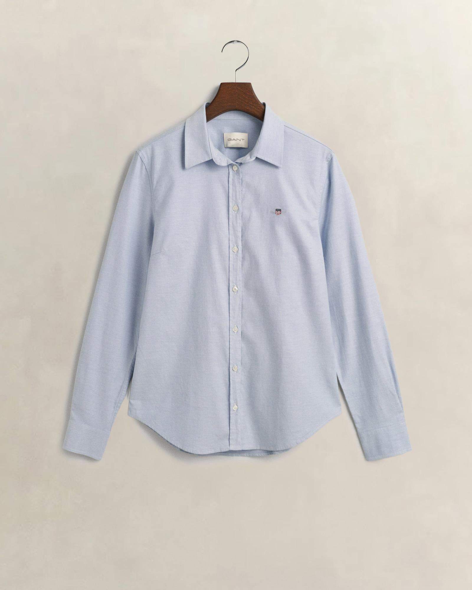 GANT Kadın Mavi Slim Fit Klasik Yaka Oxford Gömlek
