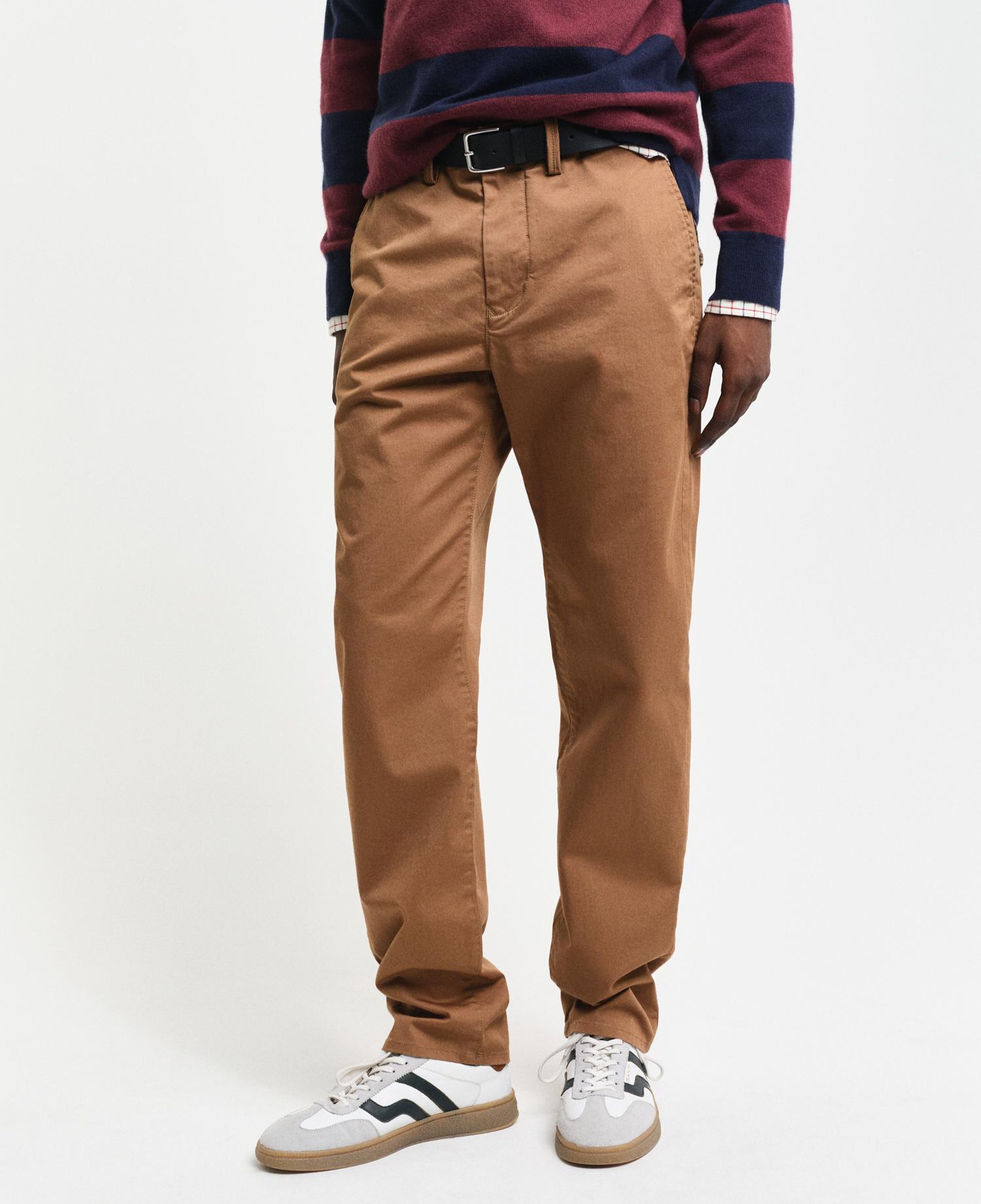 GANT Erkek Kahverengi Regular Fit Chino Pantolon